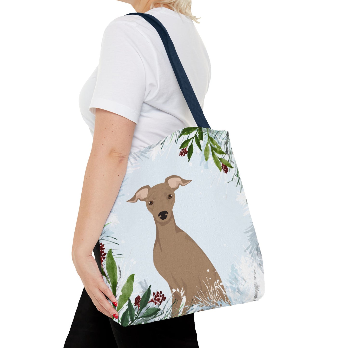 Italian Greyhound Dog Christmas Holiday Tote Bag 16x16