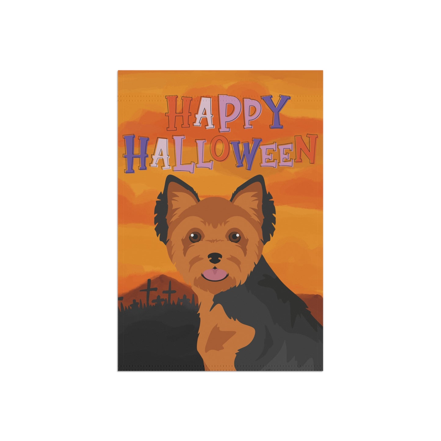 Yorkshire Terrier Dog Halloween Garden Flag