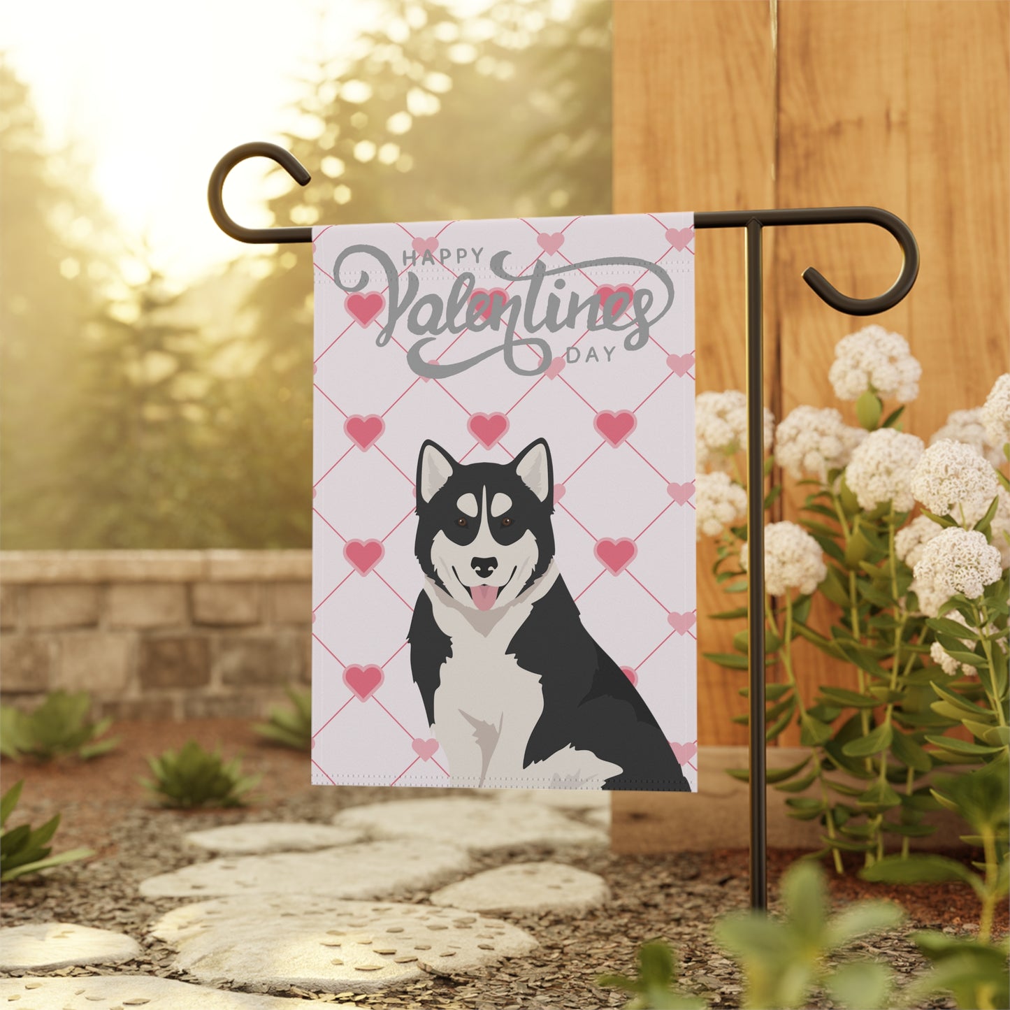 Canadian Inuit Dog Valentines Day Garden Flag