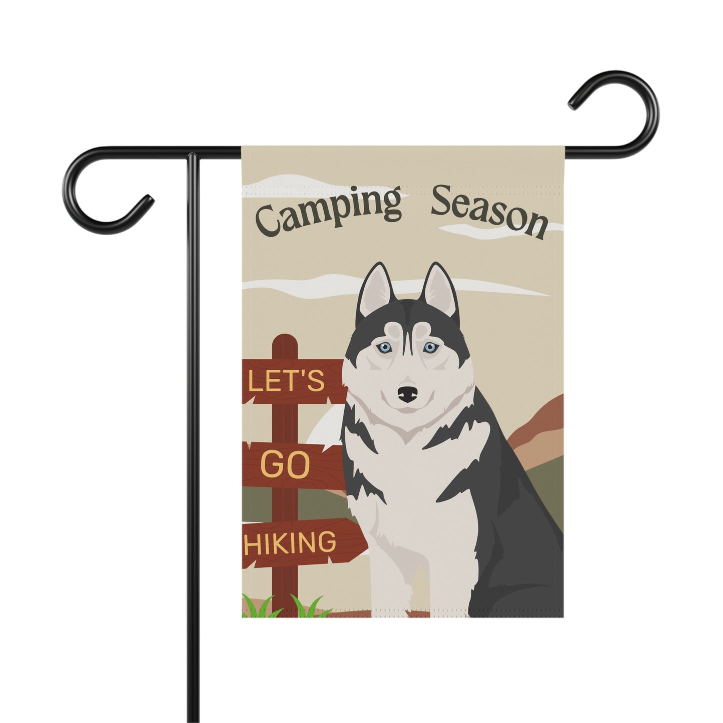 Siberian Husky Dog Camping Garden Flag