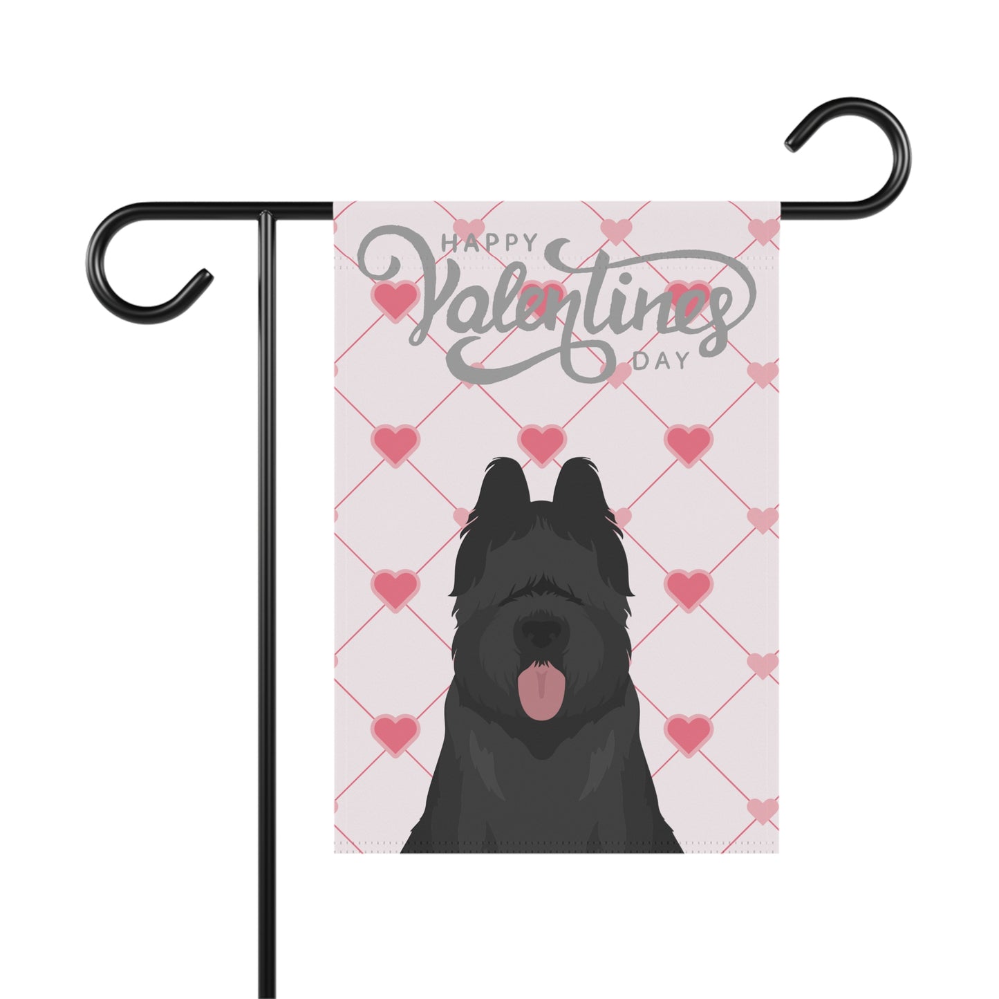 Briard Dog Valentines Day Garden Flag