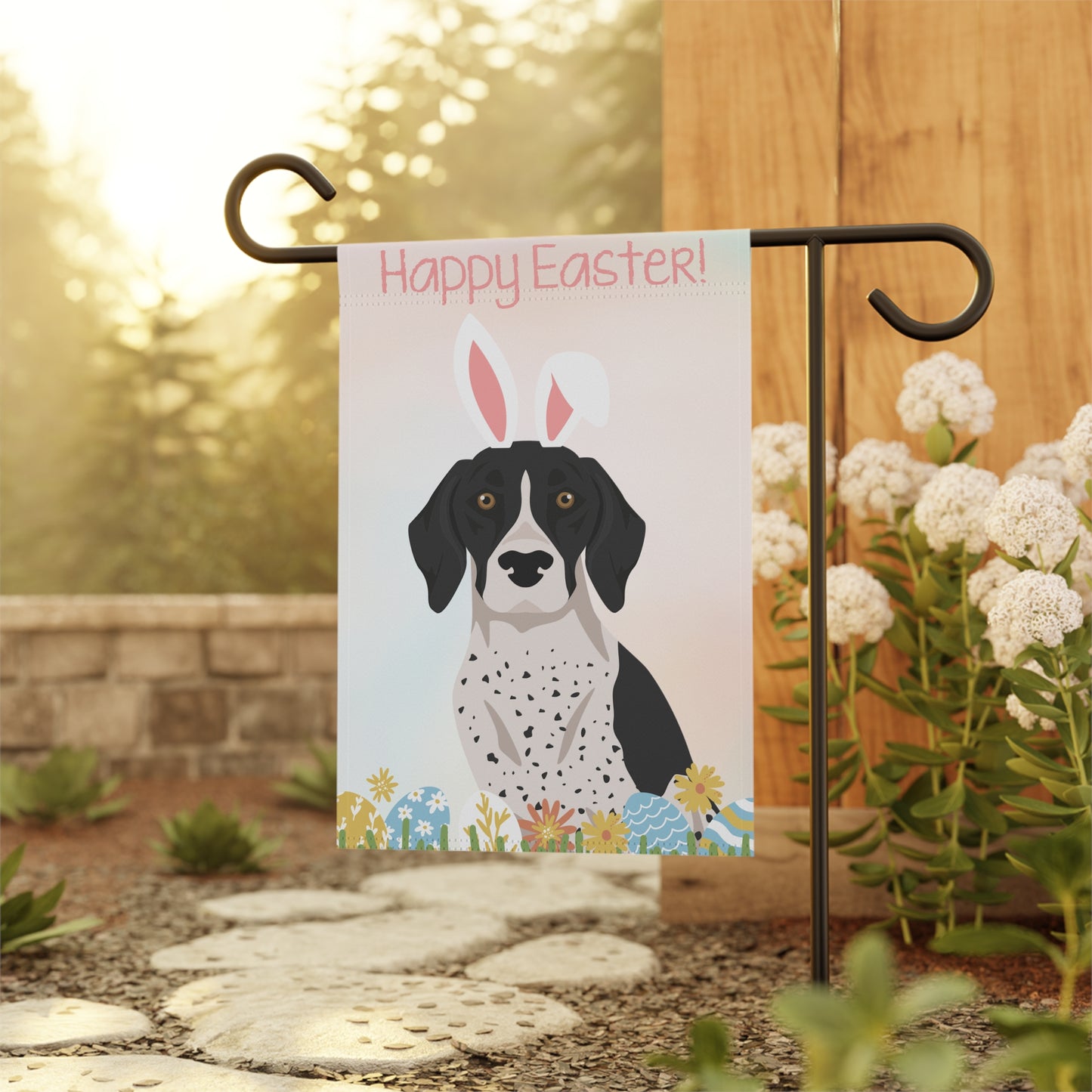 German Shorthaired Pointer Dog Happy Easter Garden Flag