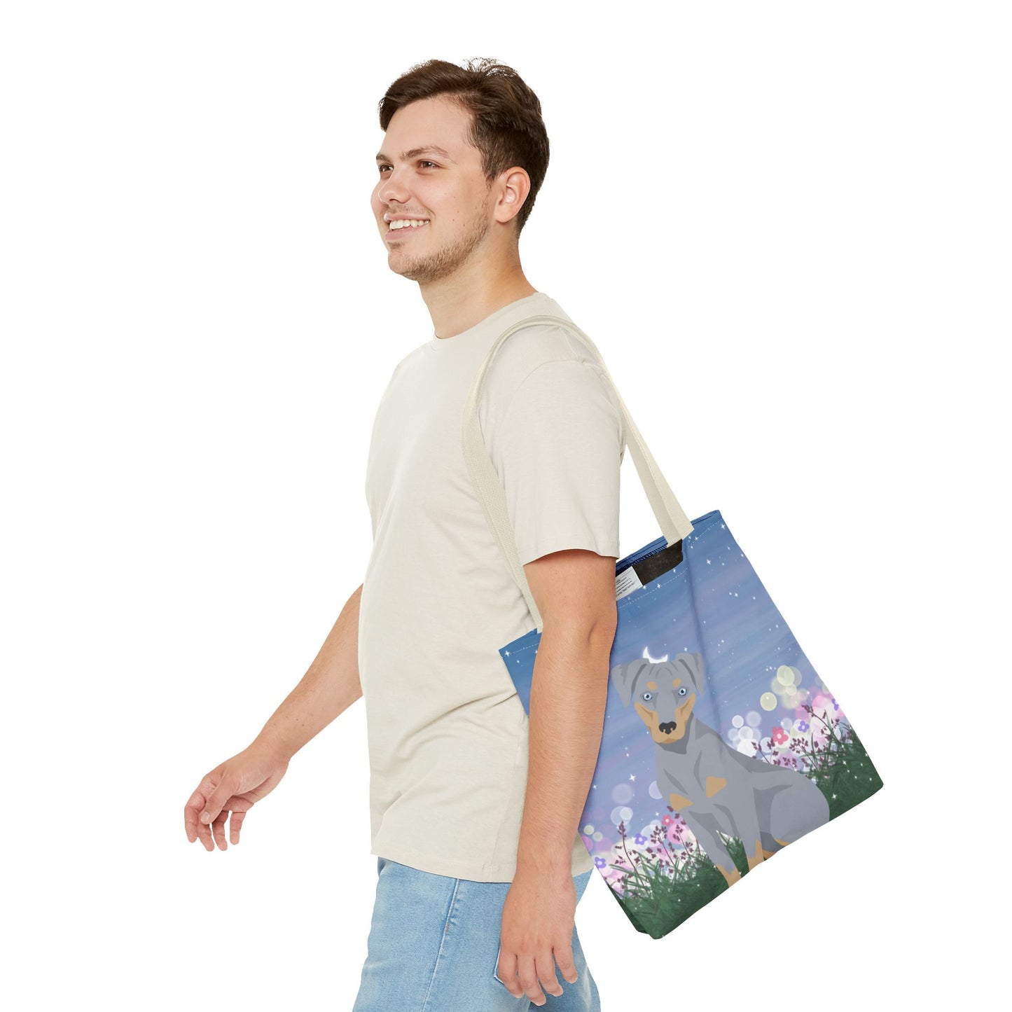 Blue Lacy Dog Tote Bag 16x16