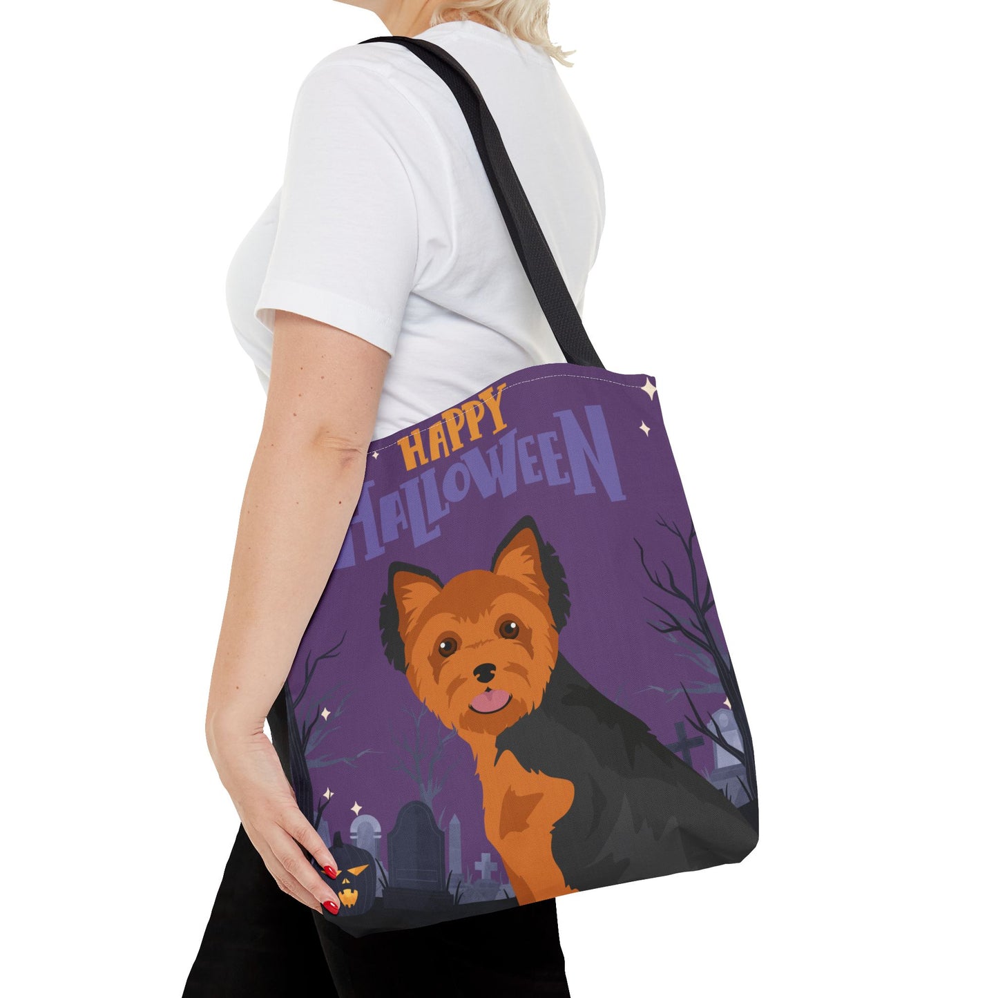 Yorkshire Terrier Dog Happy Halloween Tote Bag 16x16