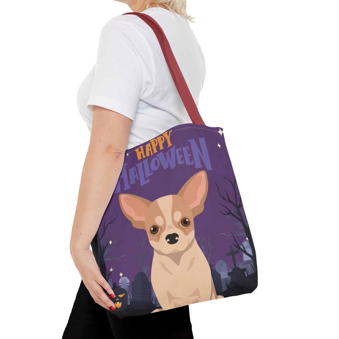Chihuahua Dog Happy Halloween Tote Bag 16x16