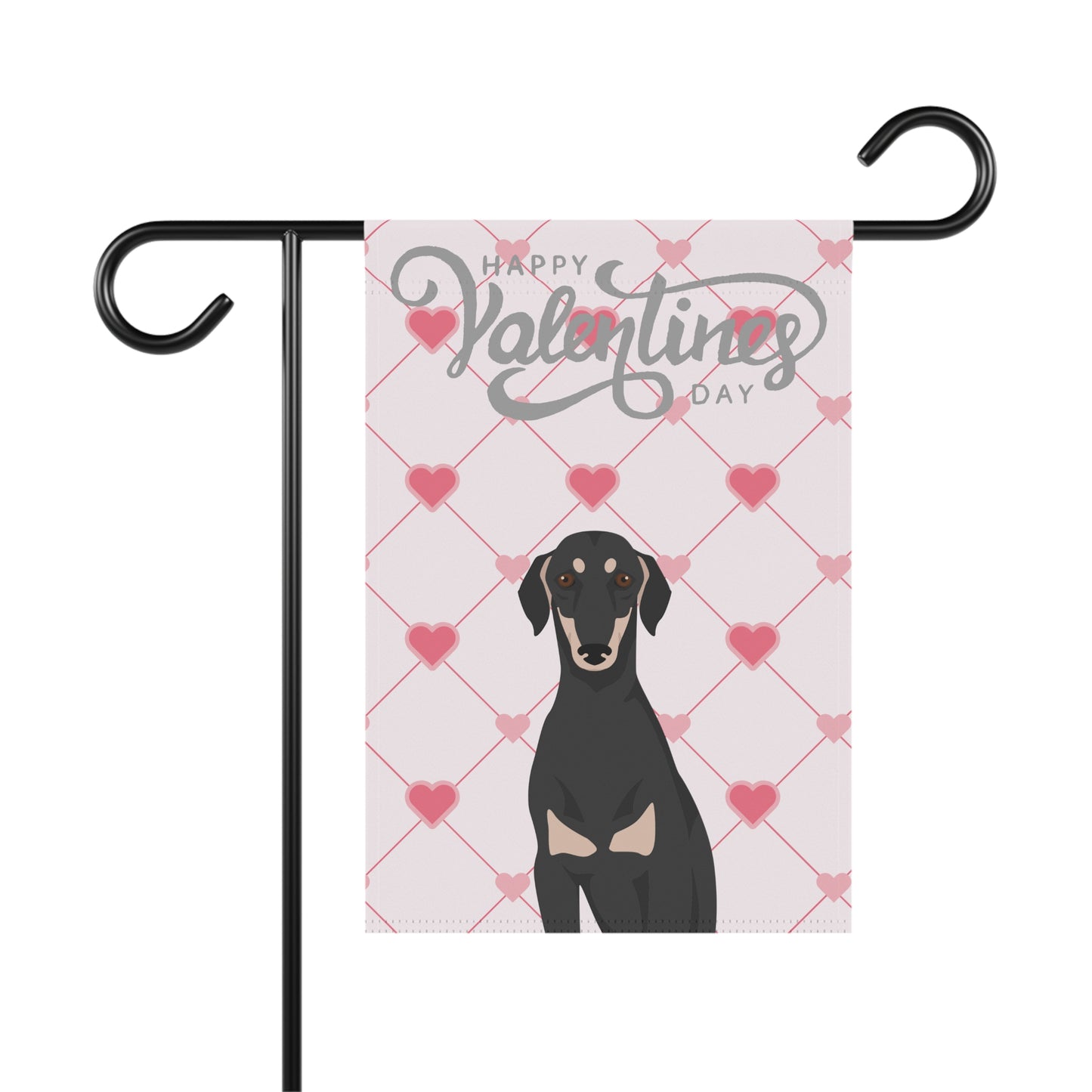 Smooth Saluki Dog Valentines Day Garden Flag