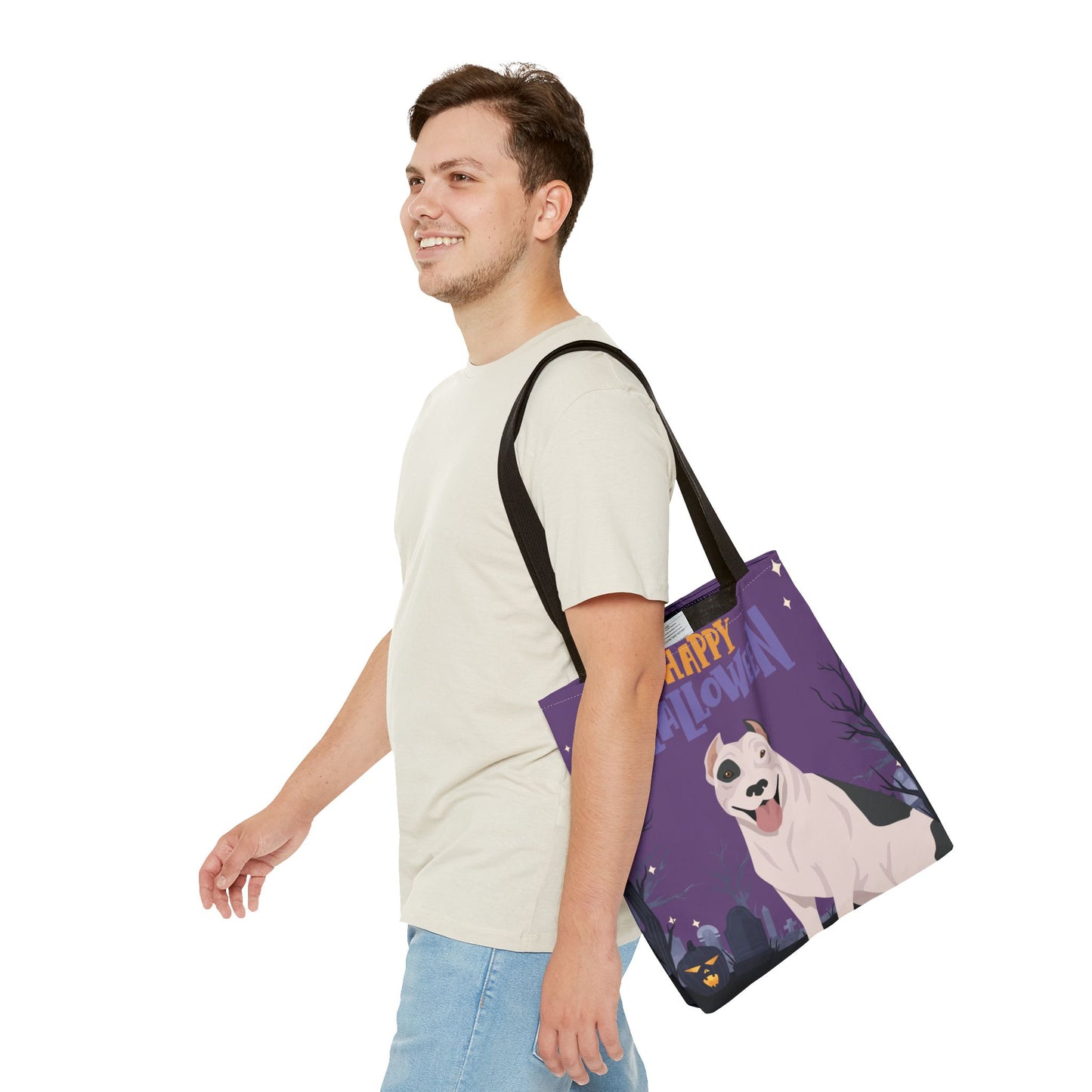 Pit Bull Dog Happy Halloween Tote Bag 16x16