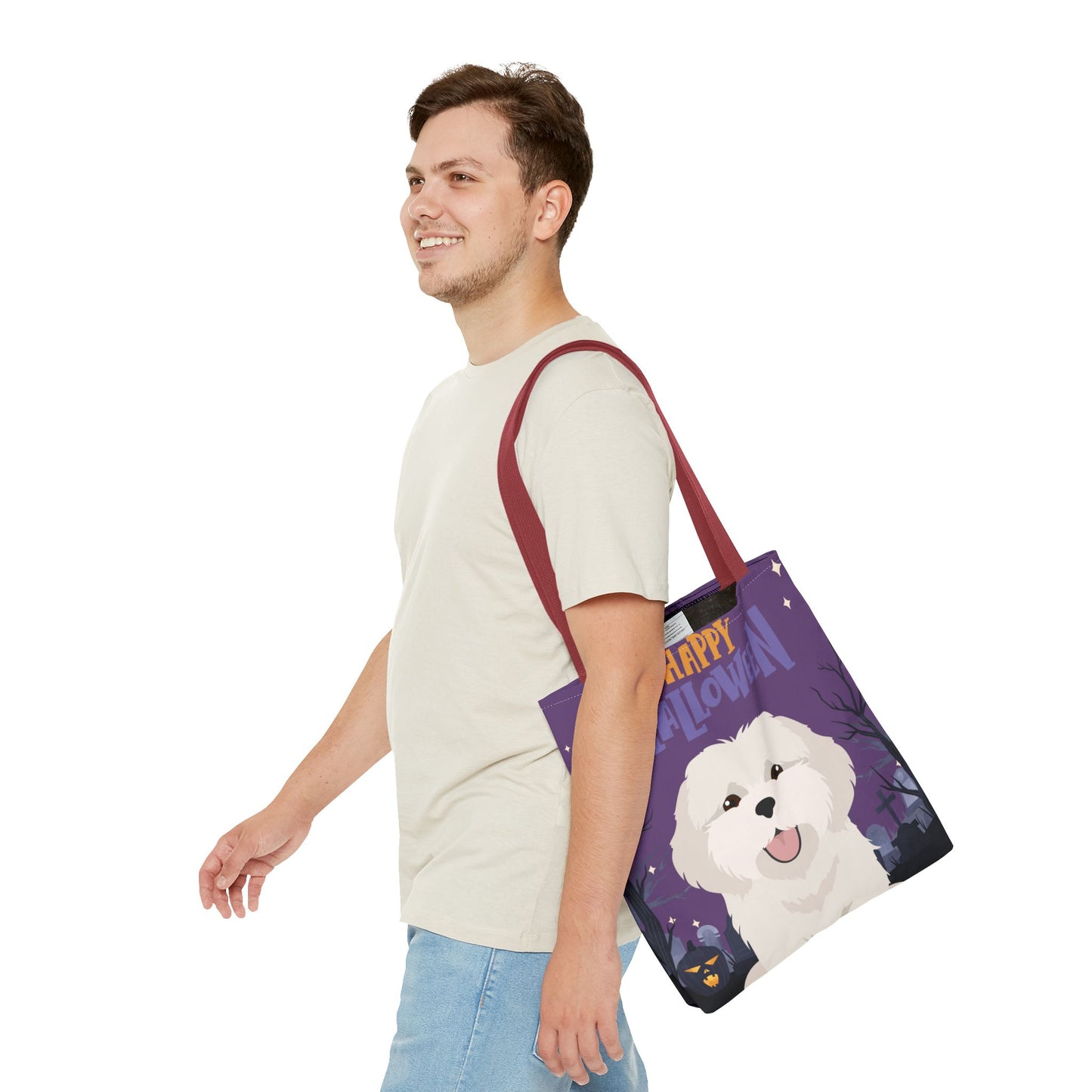 Coton de Tulear Dog Happy Halloween Tote Bag 16x16