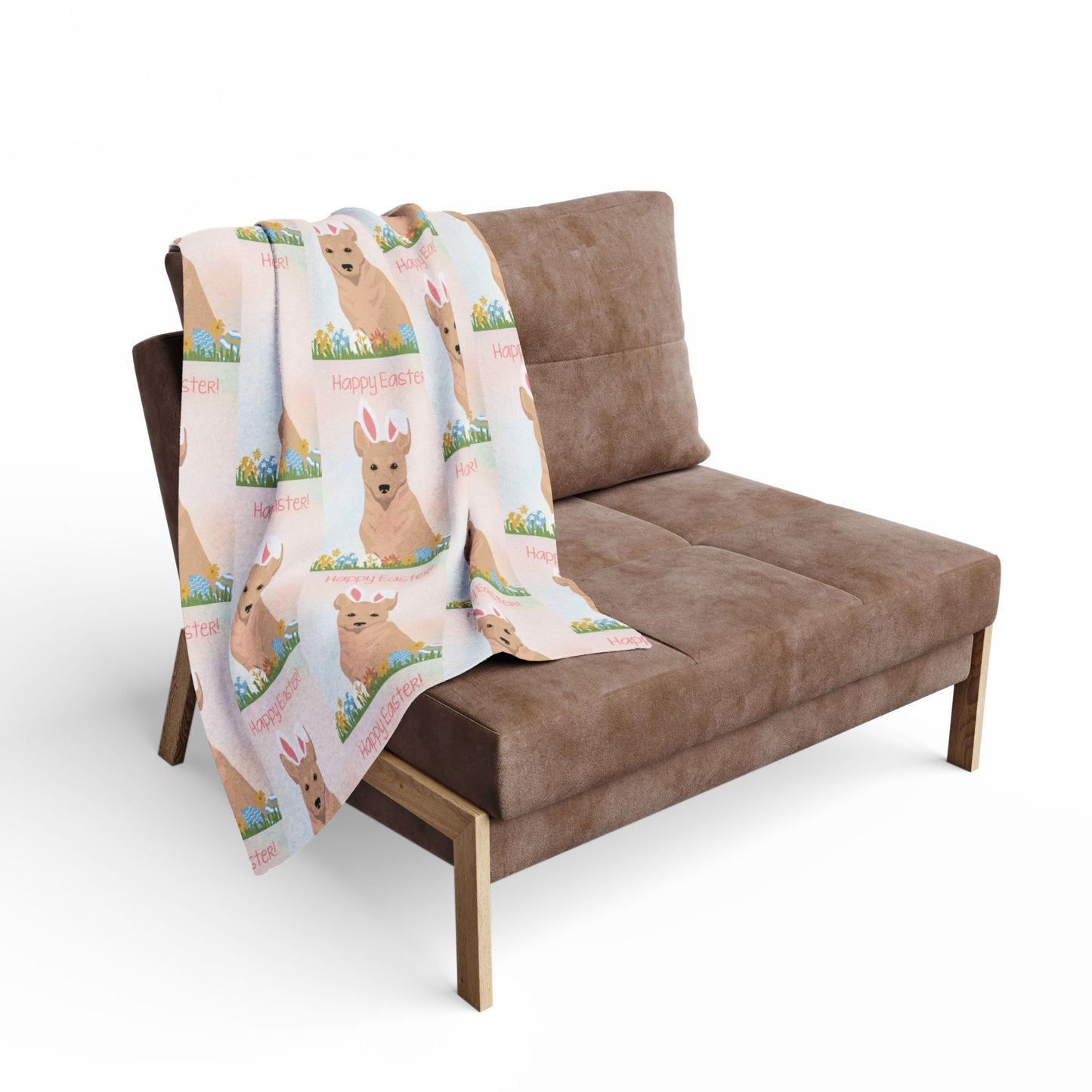 Cannan Dog Happy Easter Arctic Fleece Blanket - Cozy Decor for Spring Celebrations