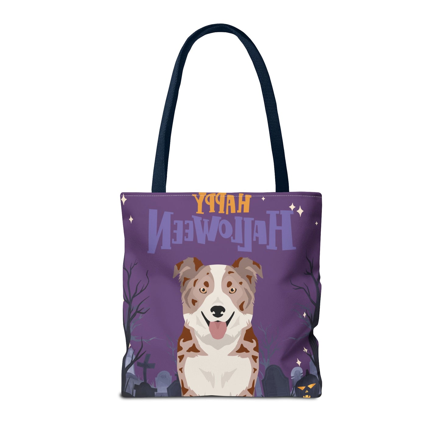 Border Collie Dog Happy Halloween Tote Bag 16x16