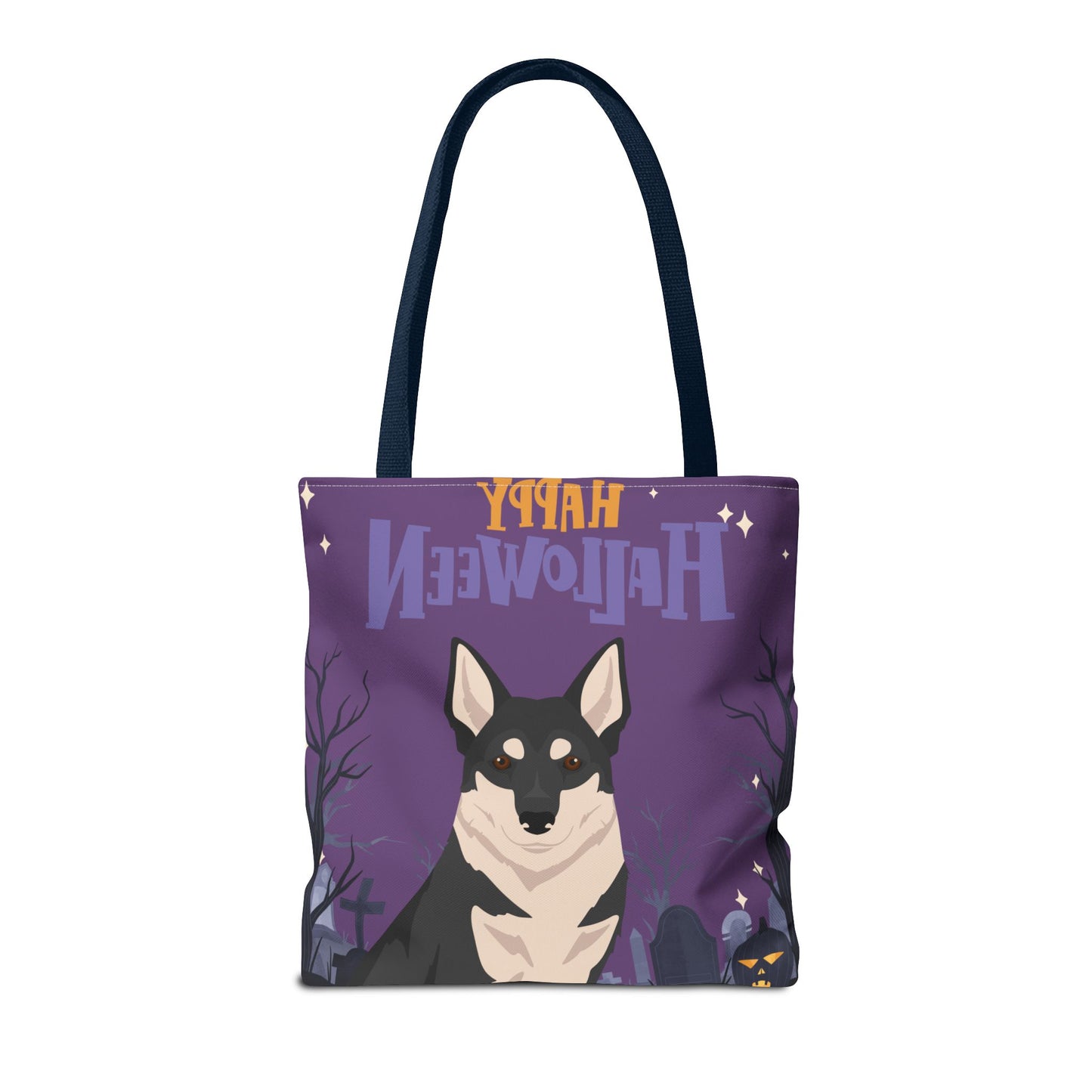 Swedish Elkhound Dog Happy Halloween Tote Bag 16x16