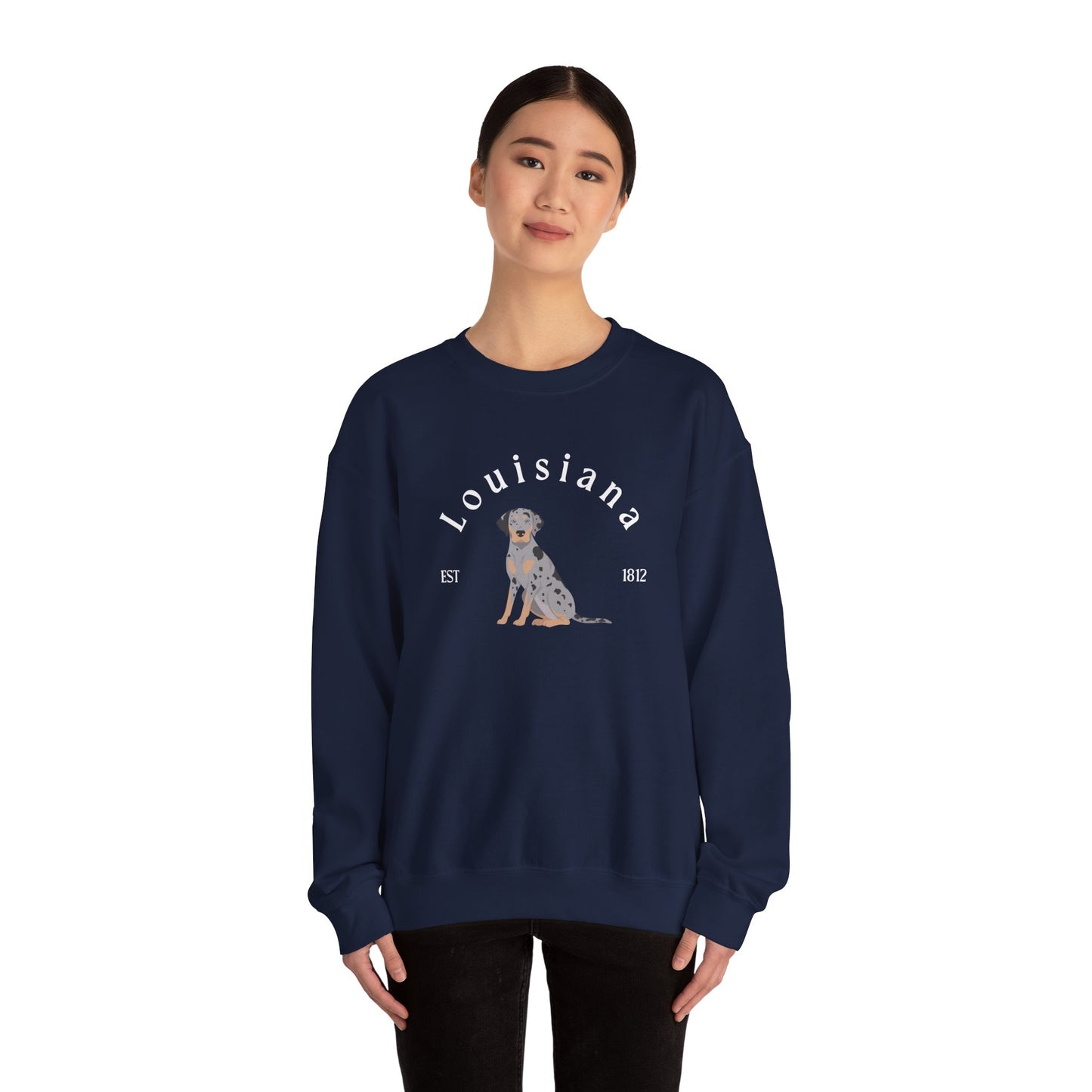 Catahoula Leopard Dog State Dogs Unisex Heavy Blend Crewneck Sweatshirt