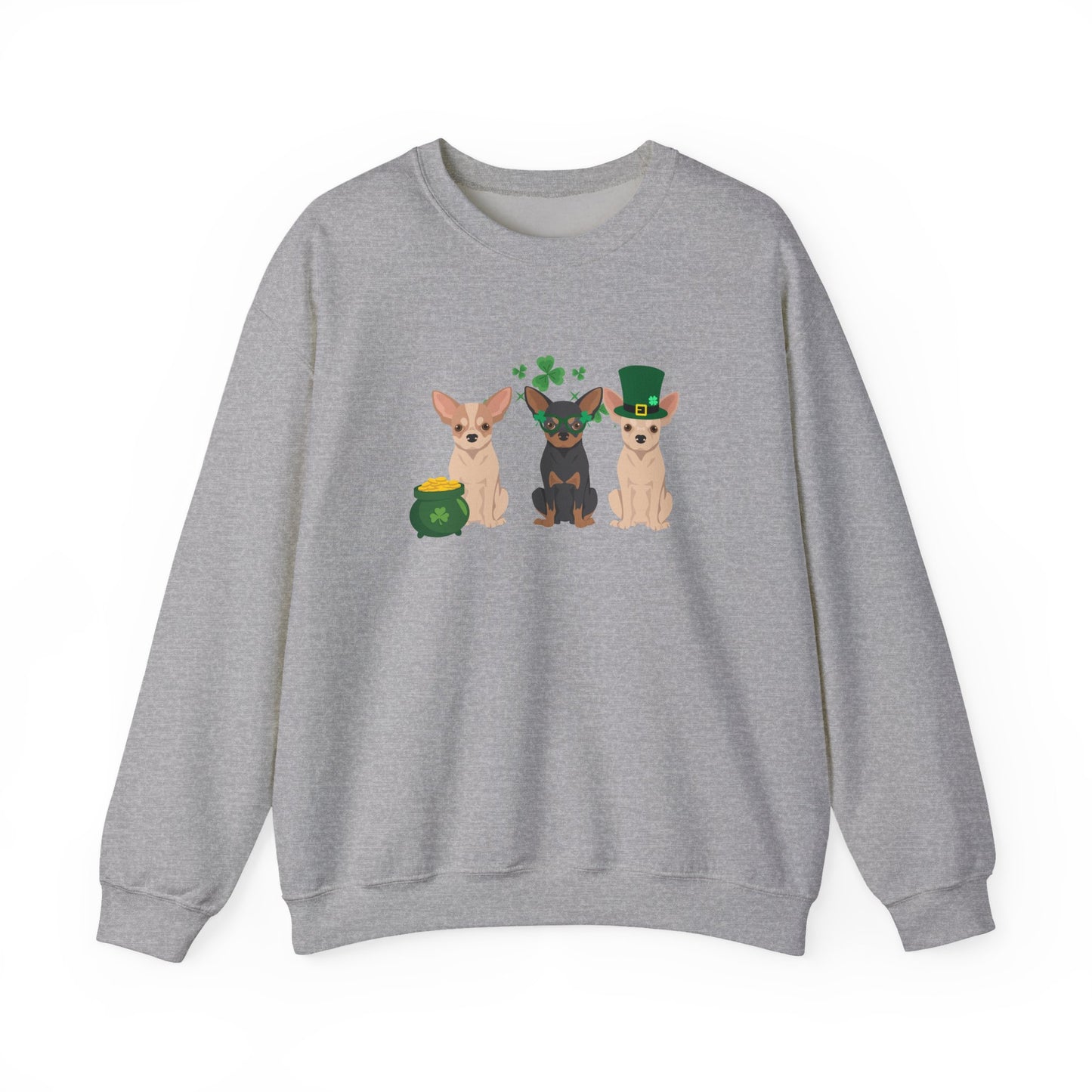Chihuahua Dog St Patricks Day Unisex Heavy Blend Crewneck Sweatshirt, St Pattys day, Cute Dog Mom Gift