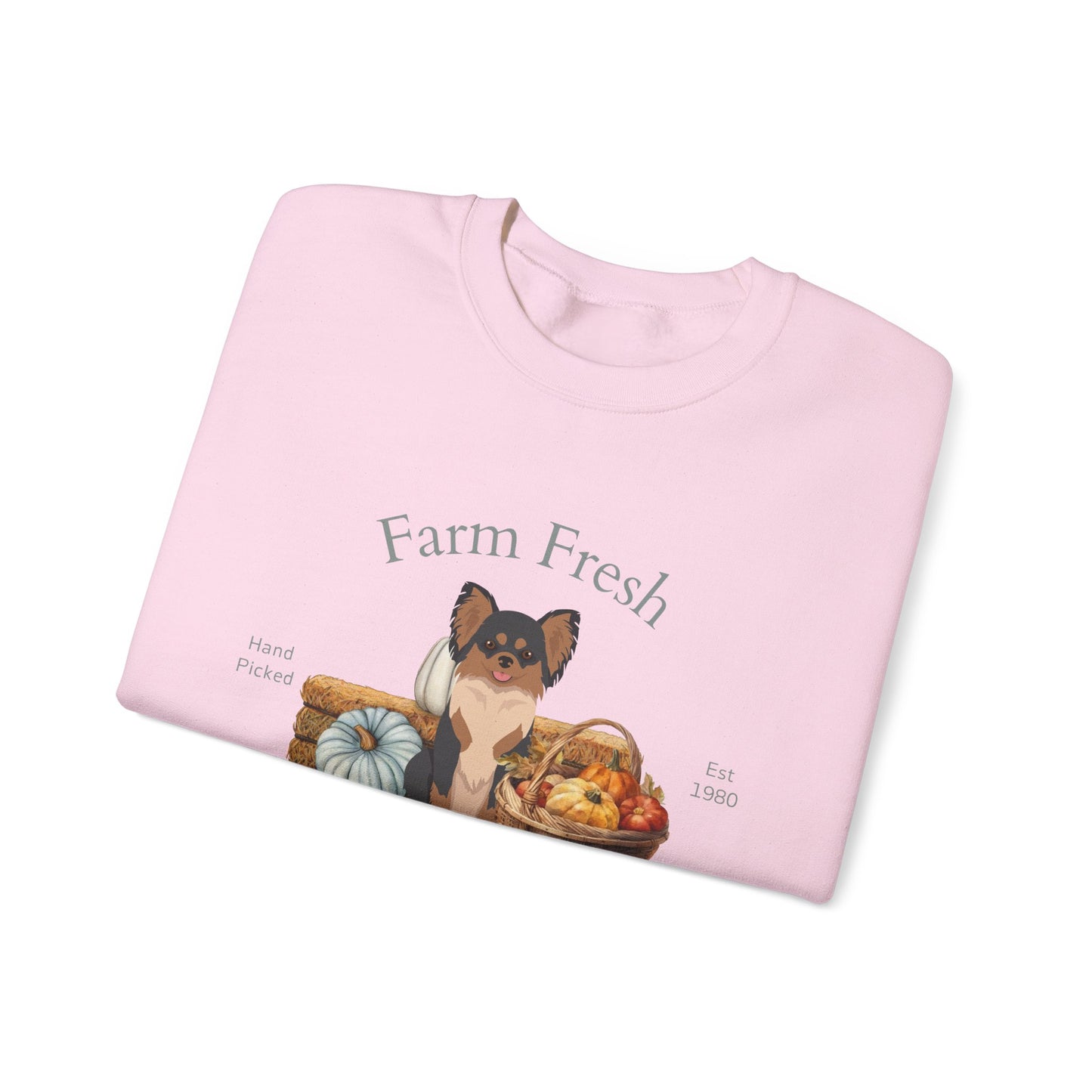 Chihuahua Dog Fall Farm Fresh Unisex Heavy Blend Crewneck Sweatshirt