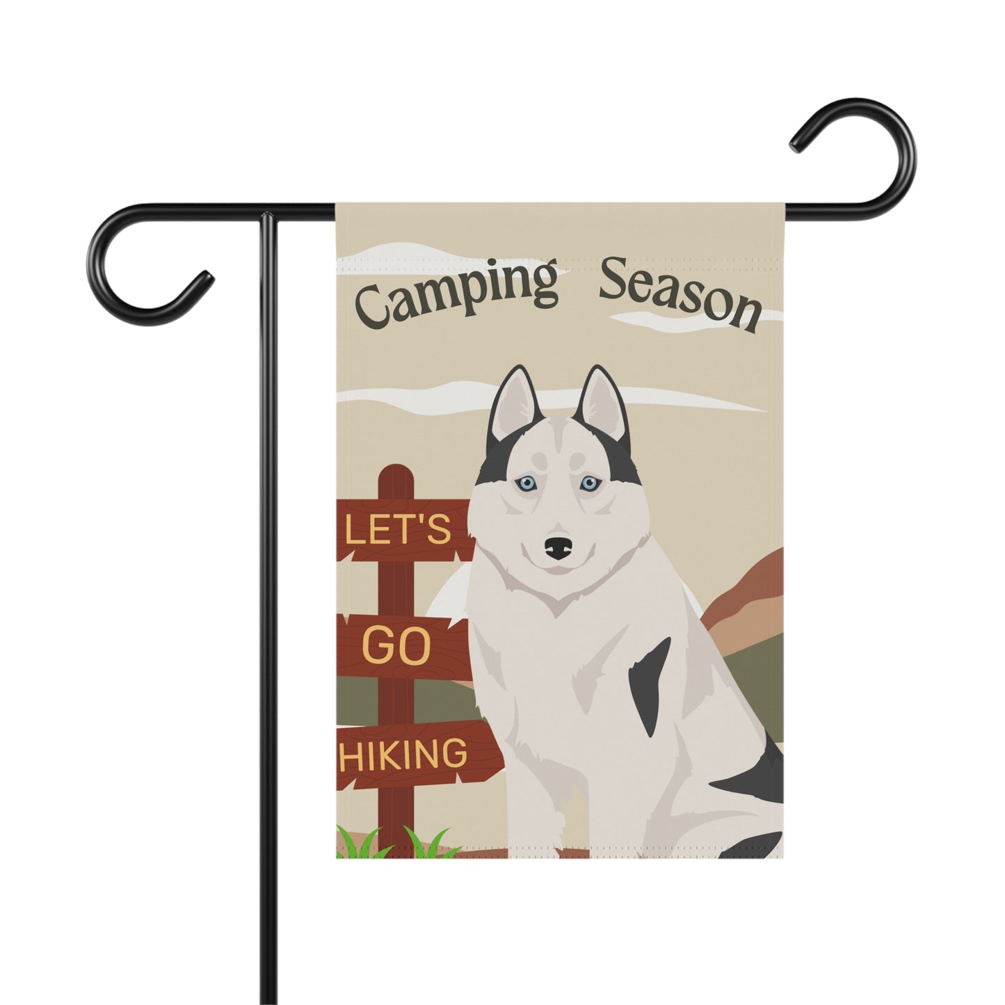 Siberian Husky Dog Camping Garden Flag