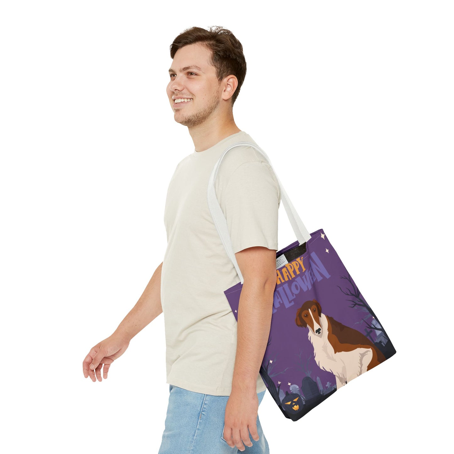 Borzoi Dog Happy Halloween Tote Bag 16x16