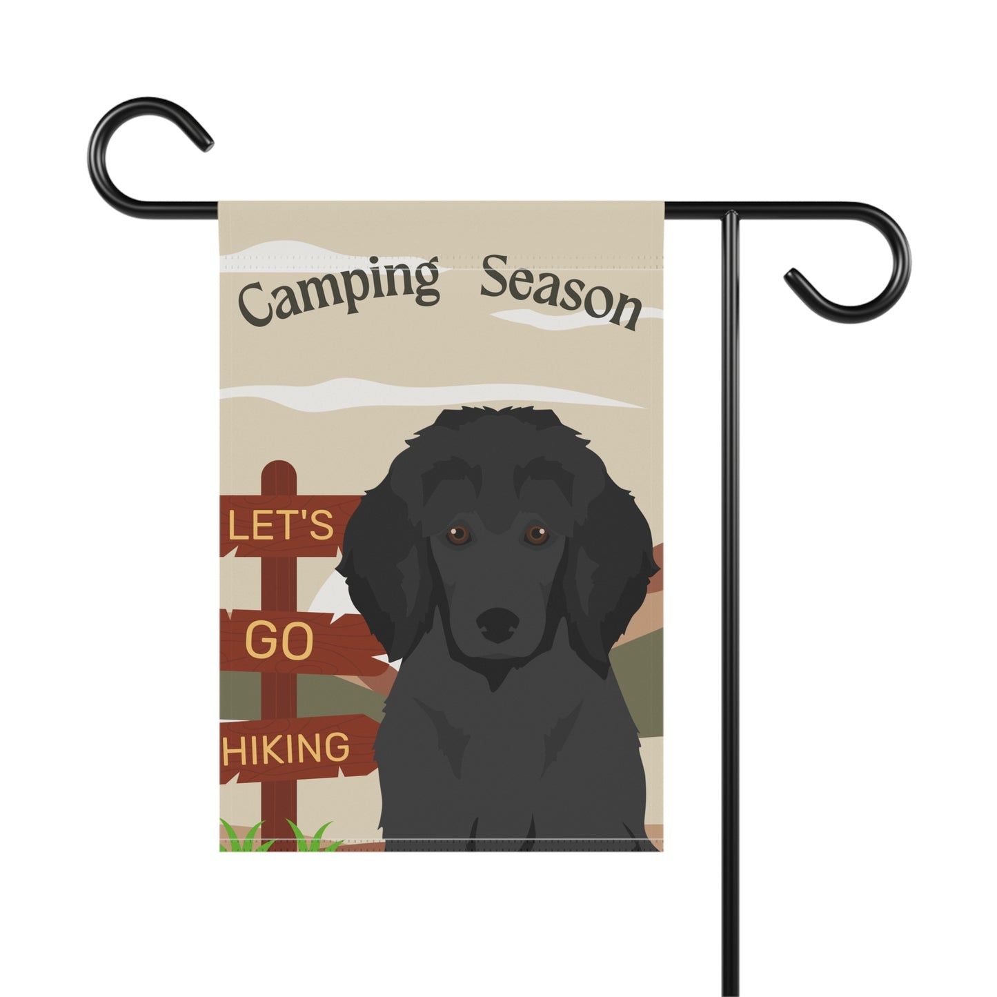 Poodle Dog Camping Garden Flag