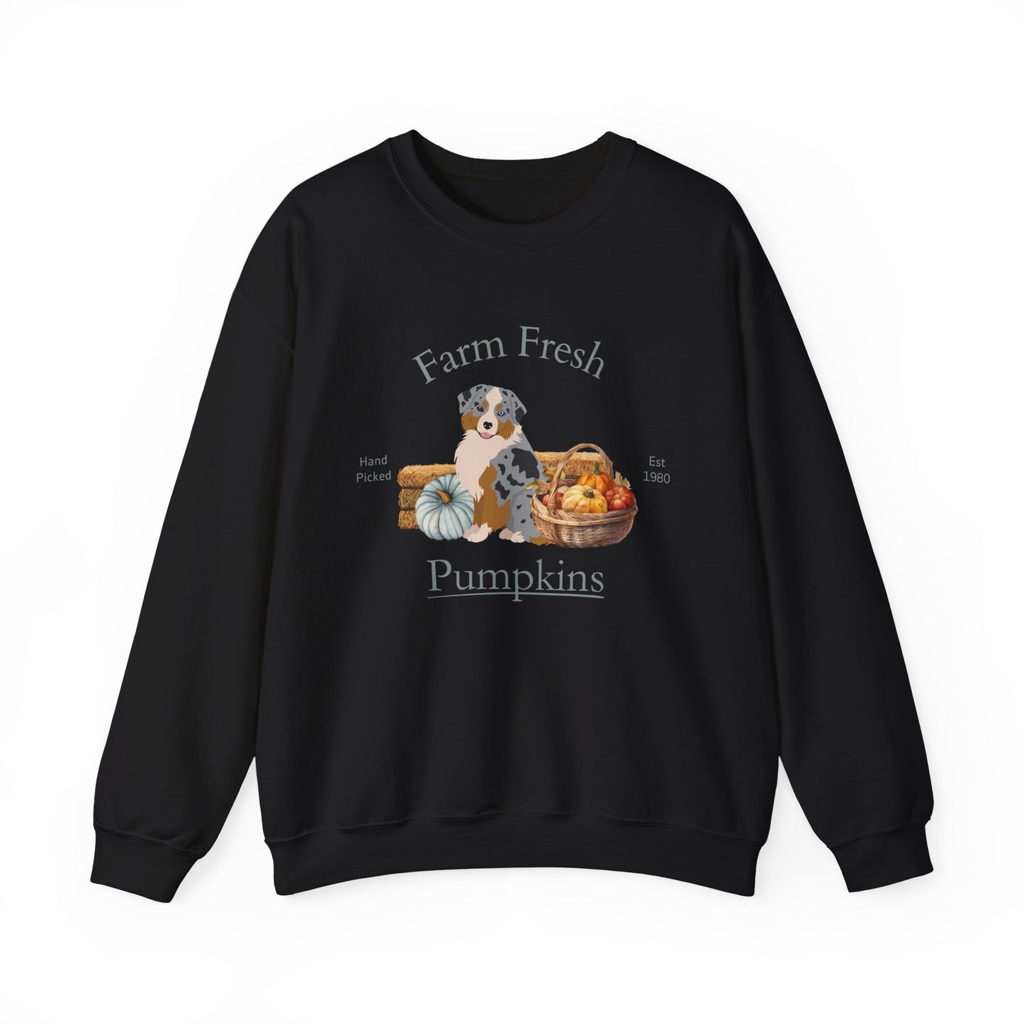 Miniature American Shepherd Dog Fall Farm Fresh Unisex Heavy Blend Crewneck Sweatshirt