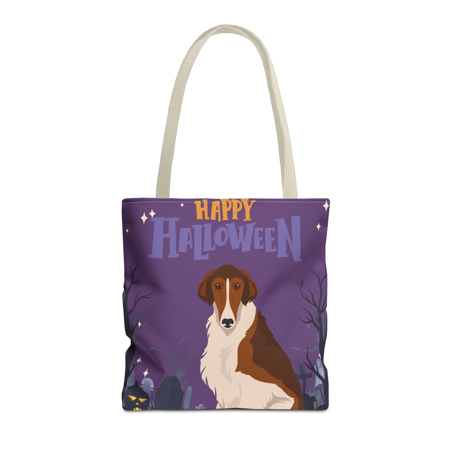 Borzoi Dog Happy Halloween Tote Bag 16x16