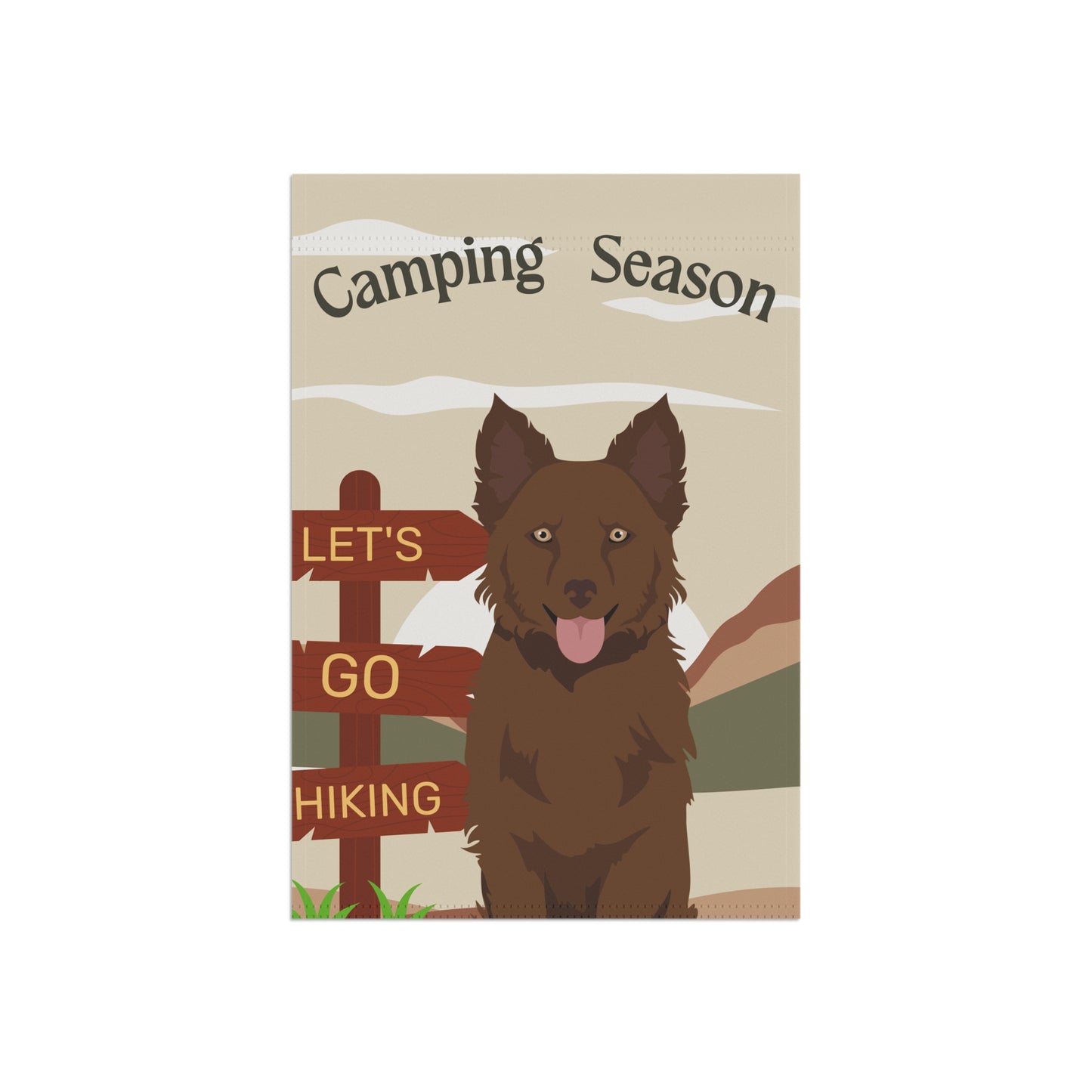Mudi Dog Camping Garden Flag