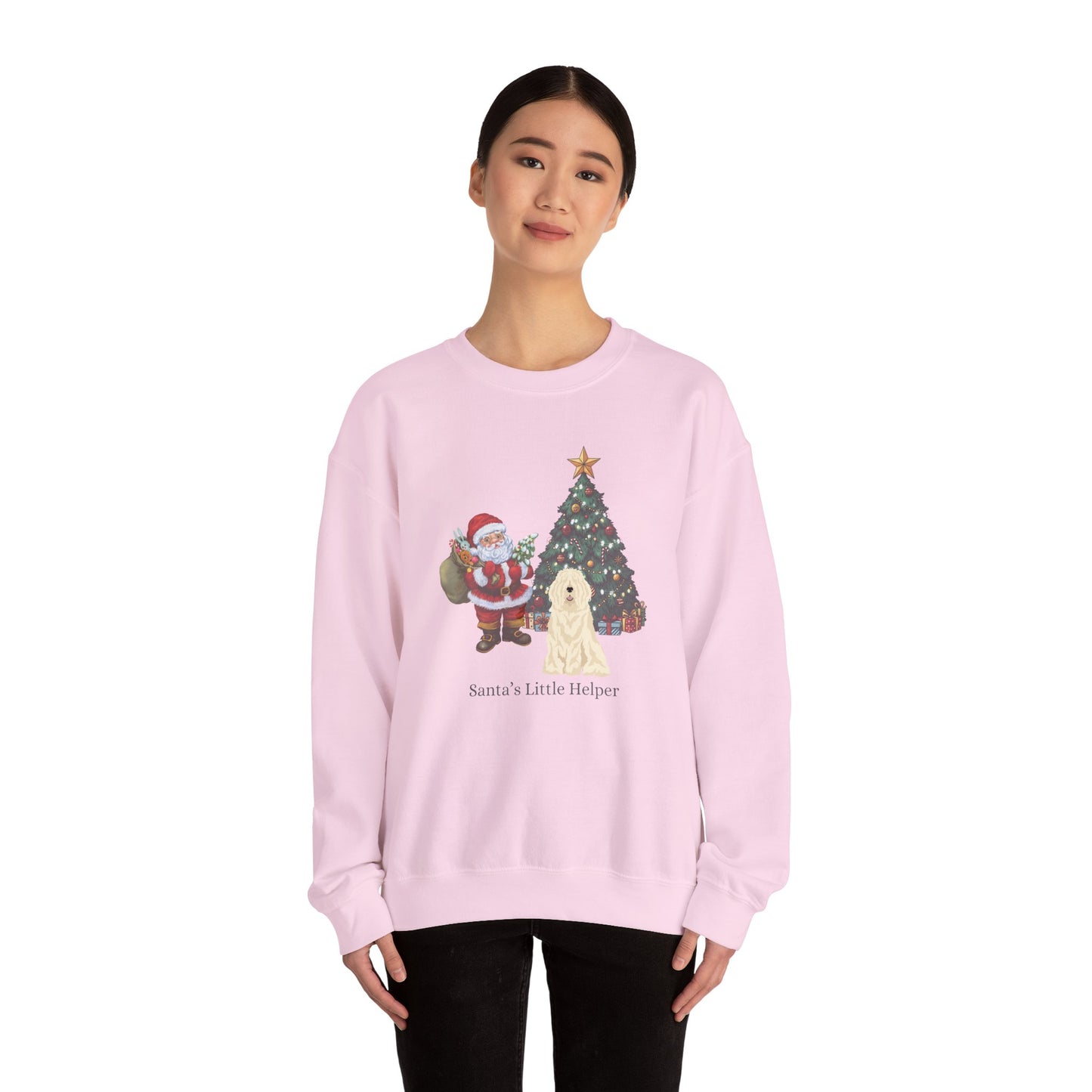 Komondor Dog Santa's Little Helper Unisex Heavy Blend Crewneck Sweatshirt
