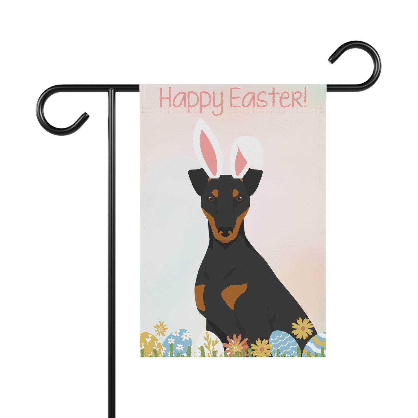 Manchester Terrier Dog Happy Easter Garden Flag