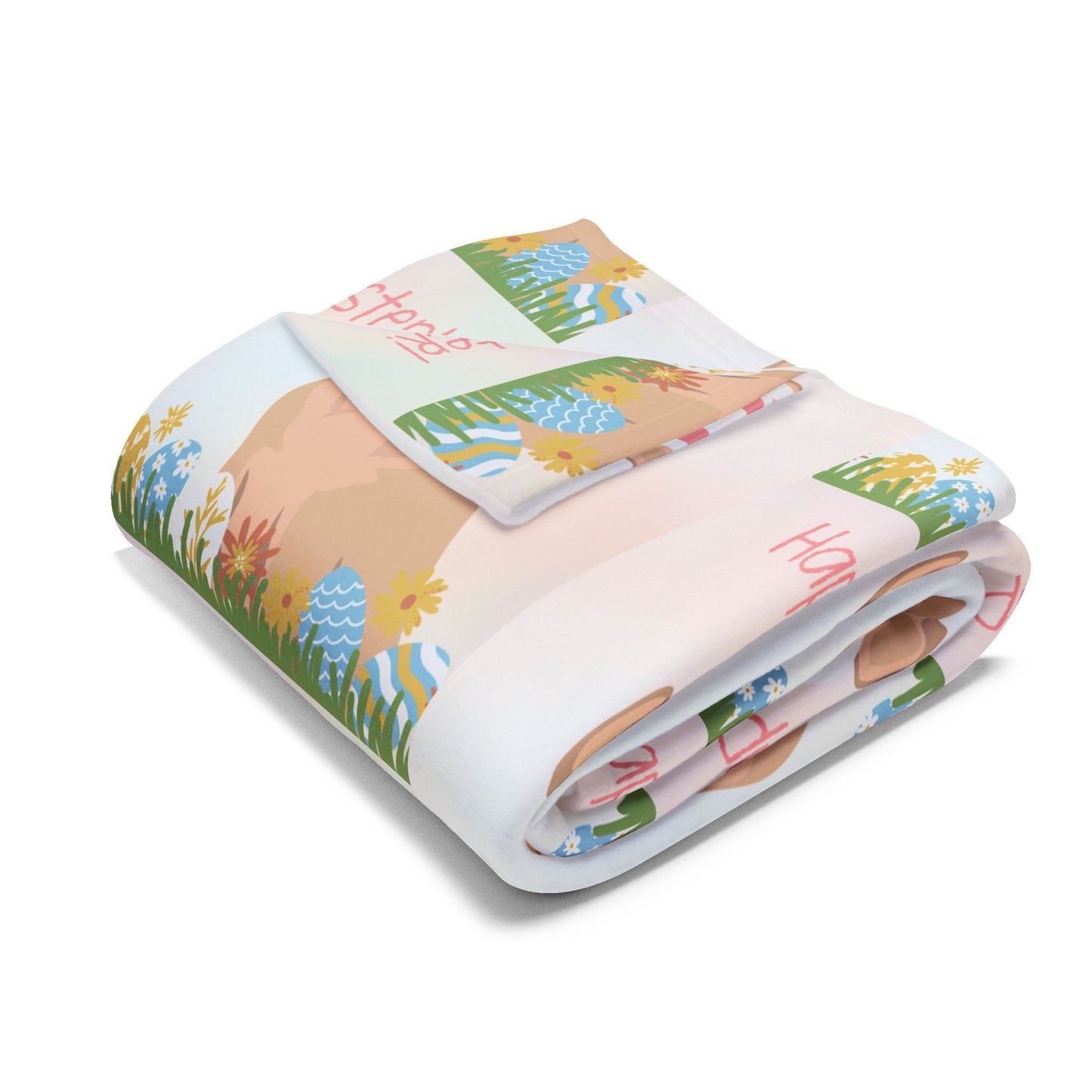 Cannan Dog Happy Easter Arctic Fleece Blanket - Cozy Decor for Spring Celebrations