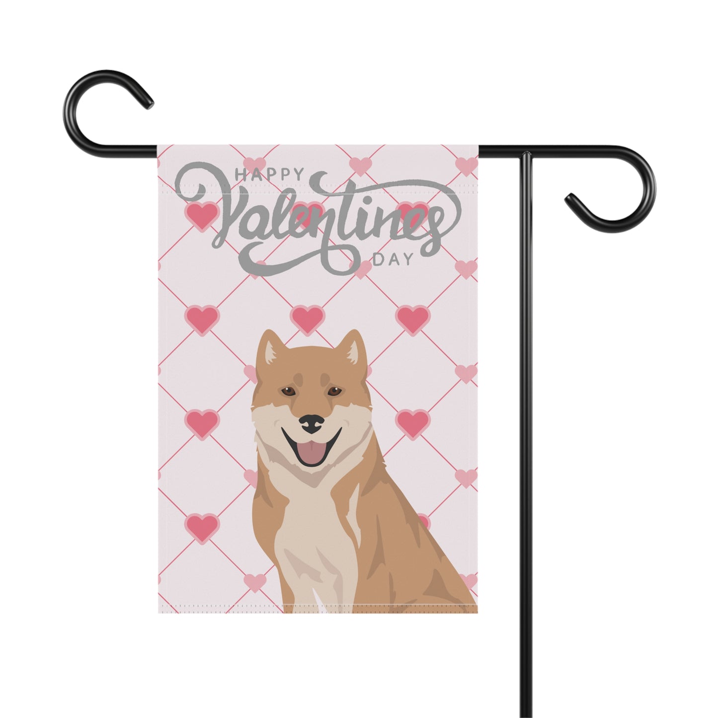 Kishu Ken Dog Valentines Day Garden Flag