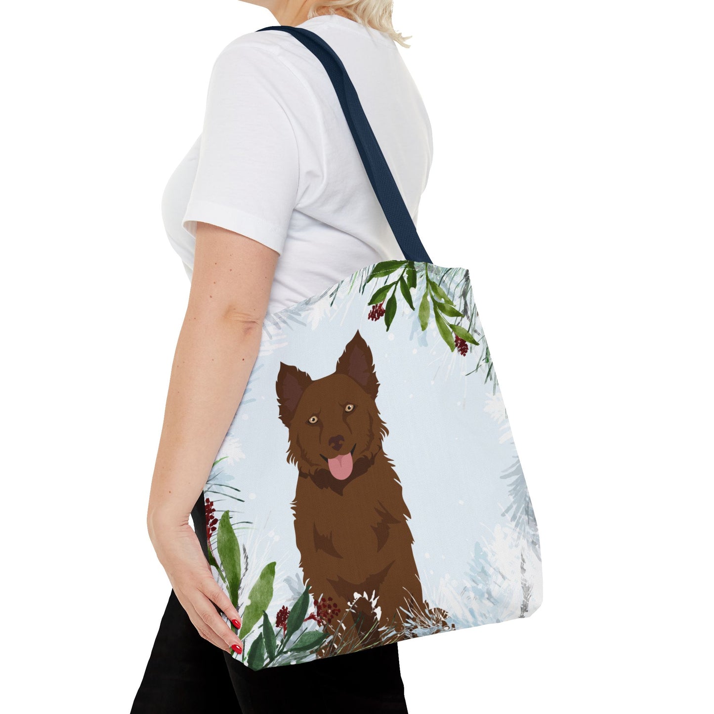 Mudi Dog Christmas Holiday Tote Bag 16x16