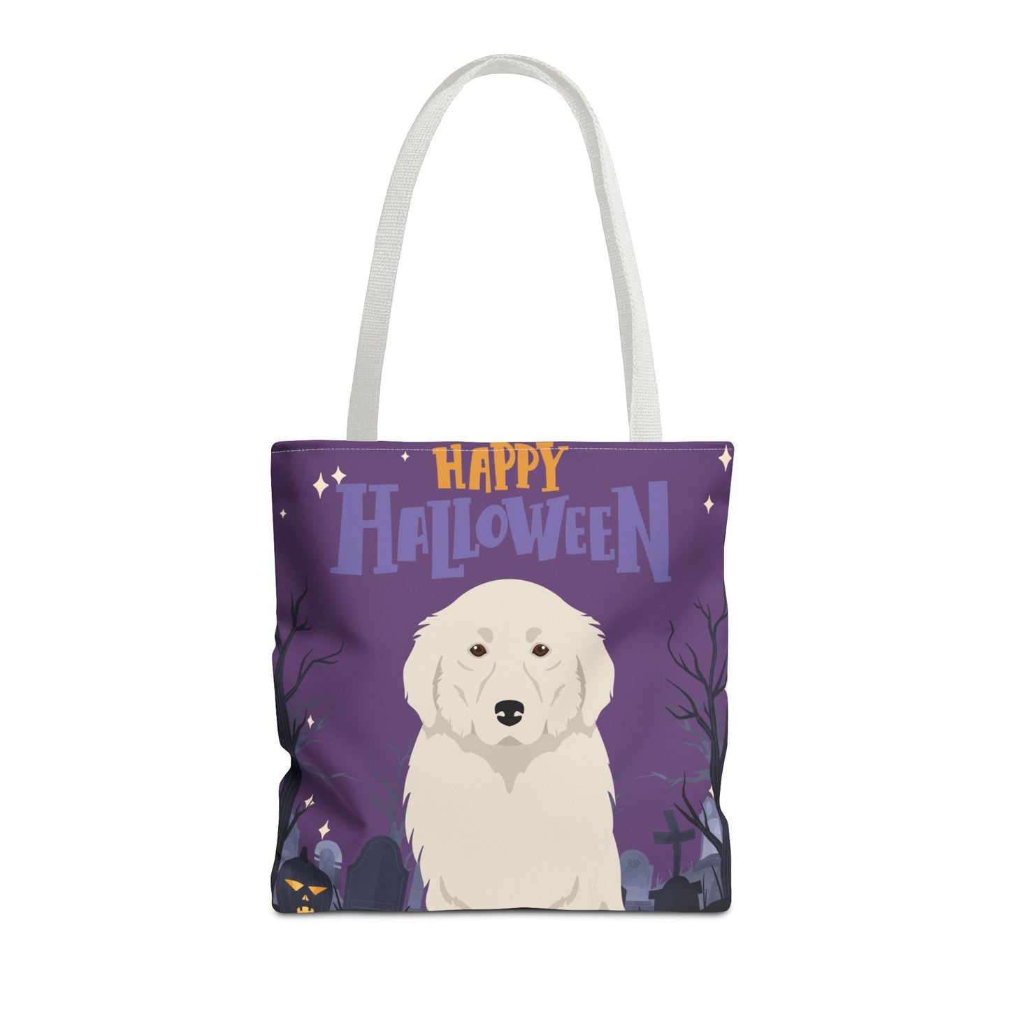 Great Pyrenees Dog Happy Halloween Tote Bag 16x16
