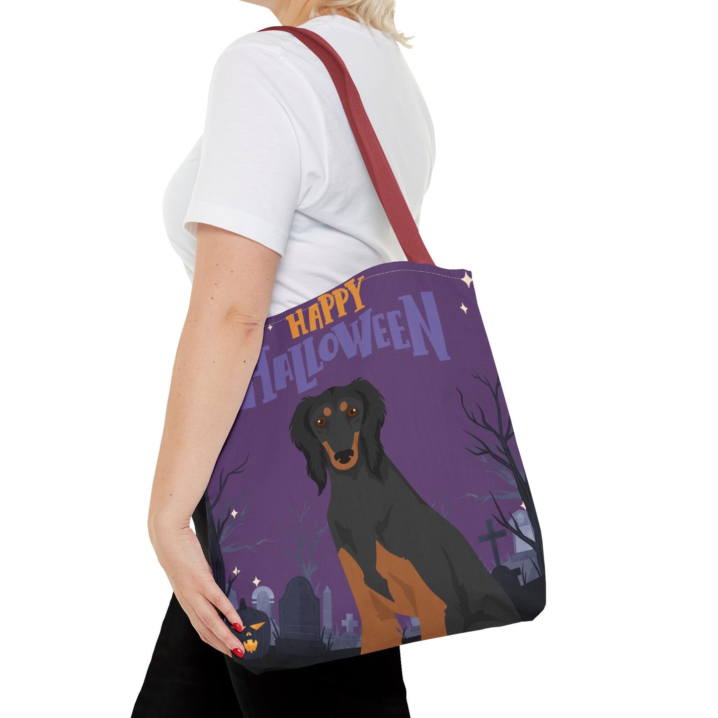 Saluki Dog Happy Halloween Tote Bag 16x16