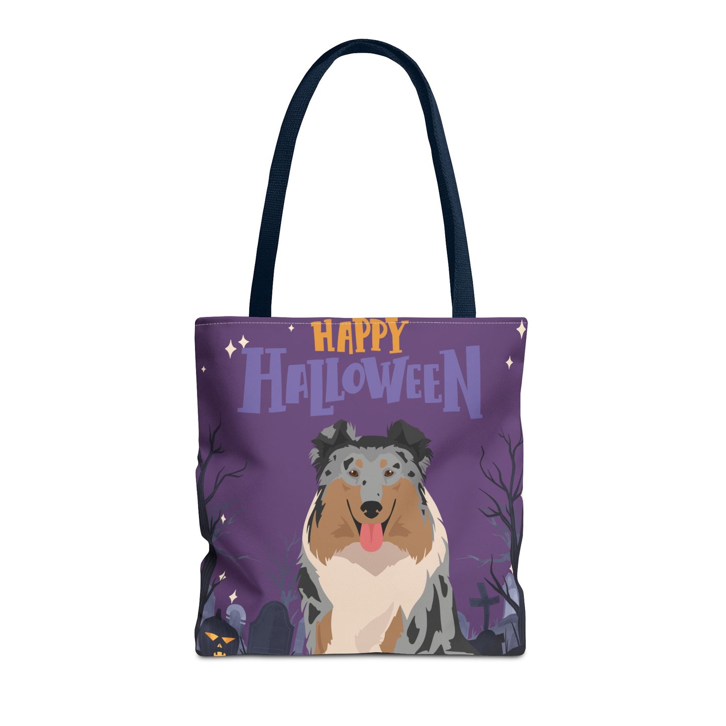 Collie Dog Happy Halloween Tote Bag 16x16