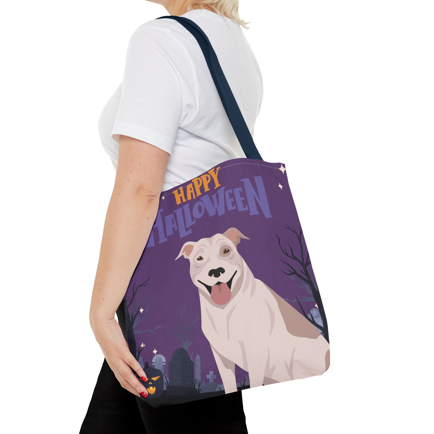 Pit Bull Dog Happy Halloween Tote Bag 16x16
