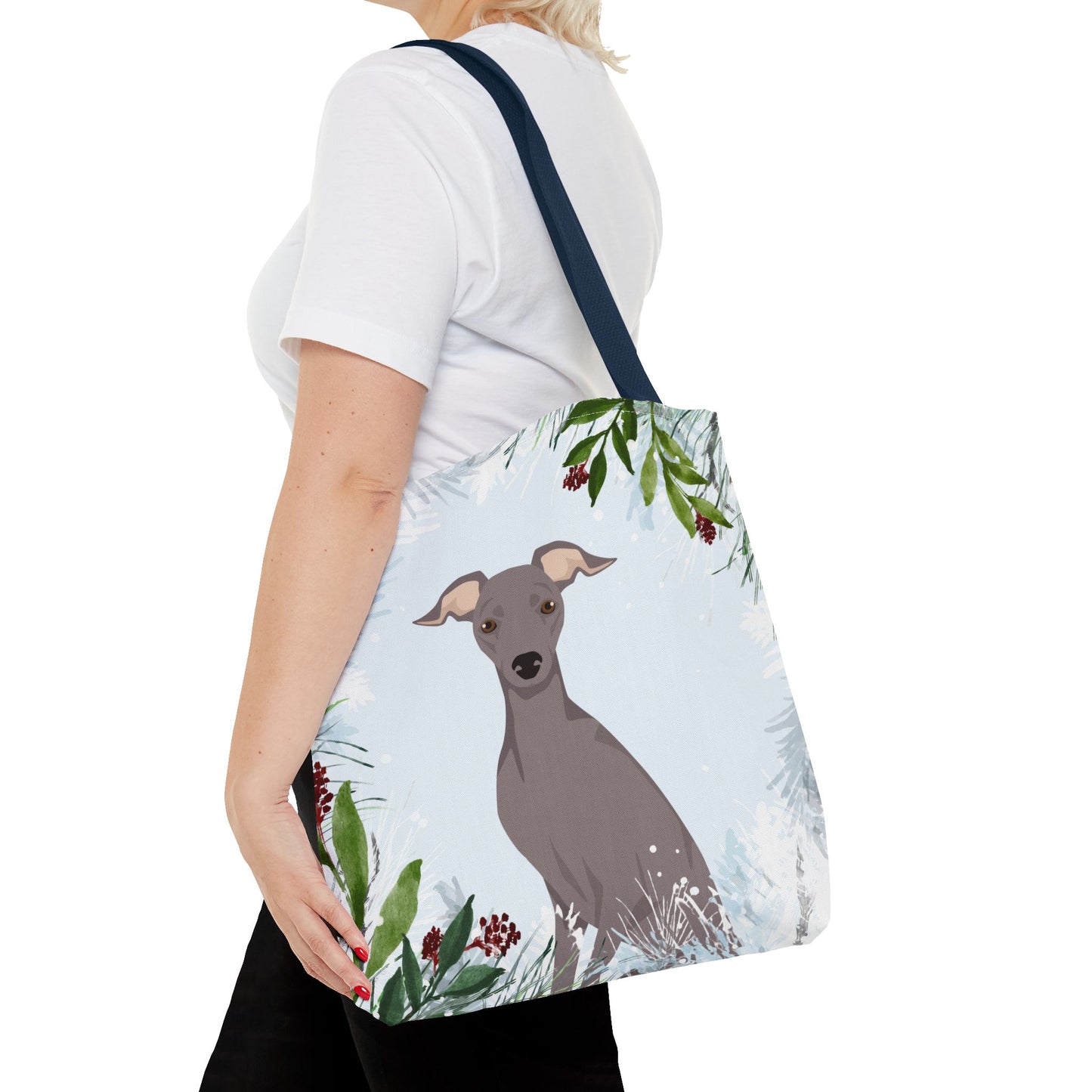 Italian Greyhound Dog Christmas Holiday Tote Bag 16x16