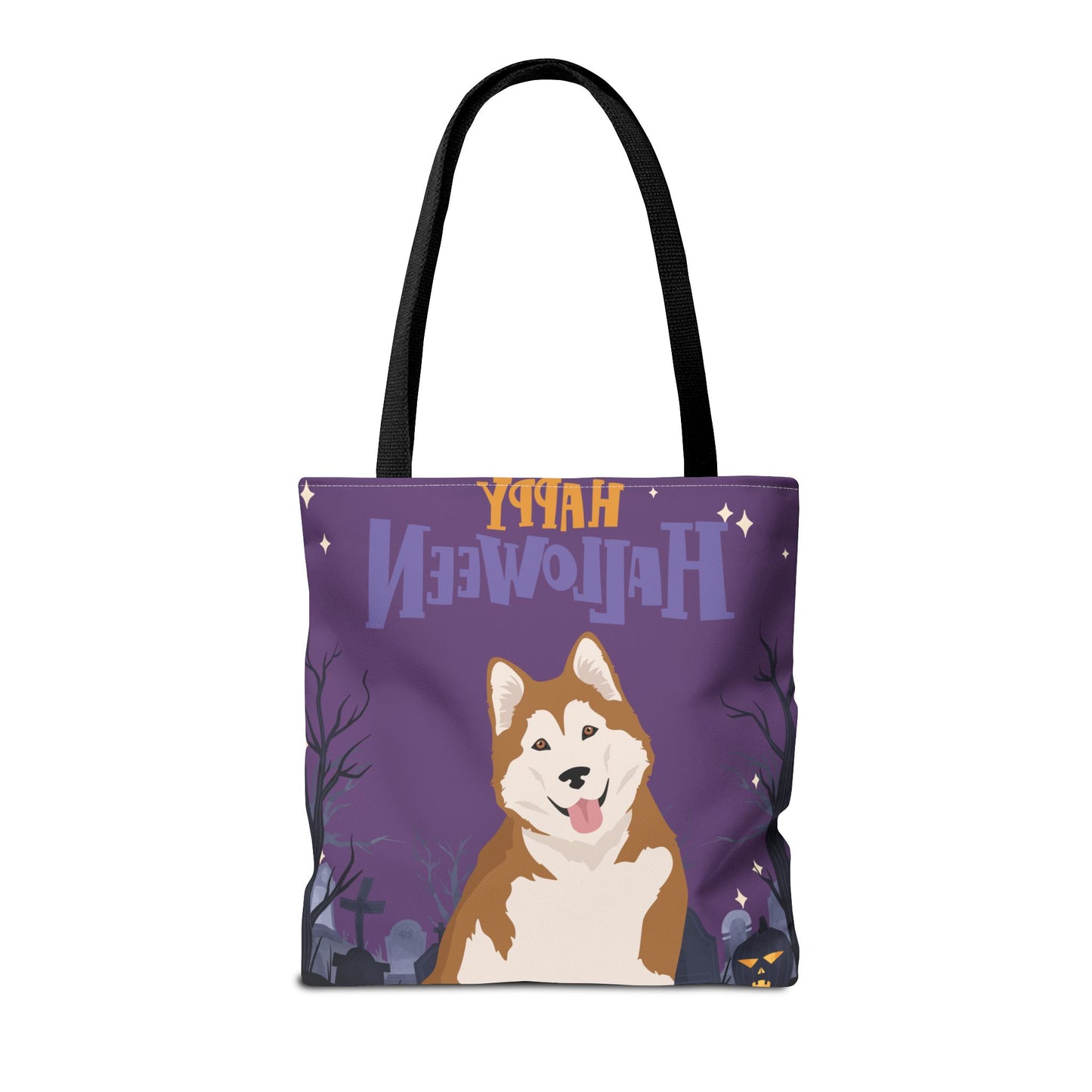 Alaskan Malamute Dog Happy Halloween Tote Bag 16x16