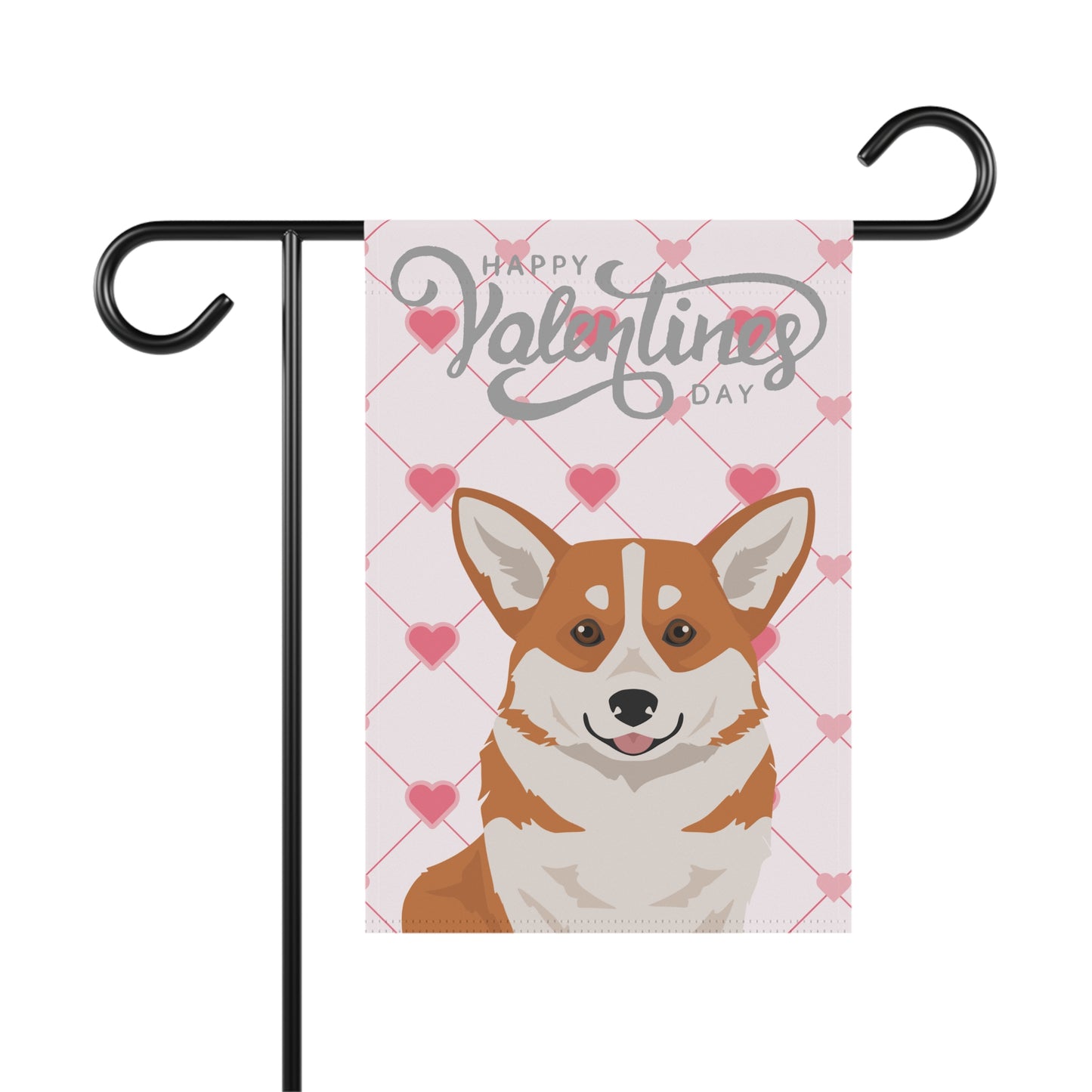 Pembroke Welsh Corgi Dog Valentines Day Garden Flag