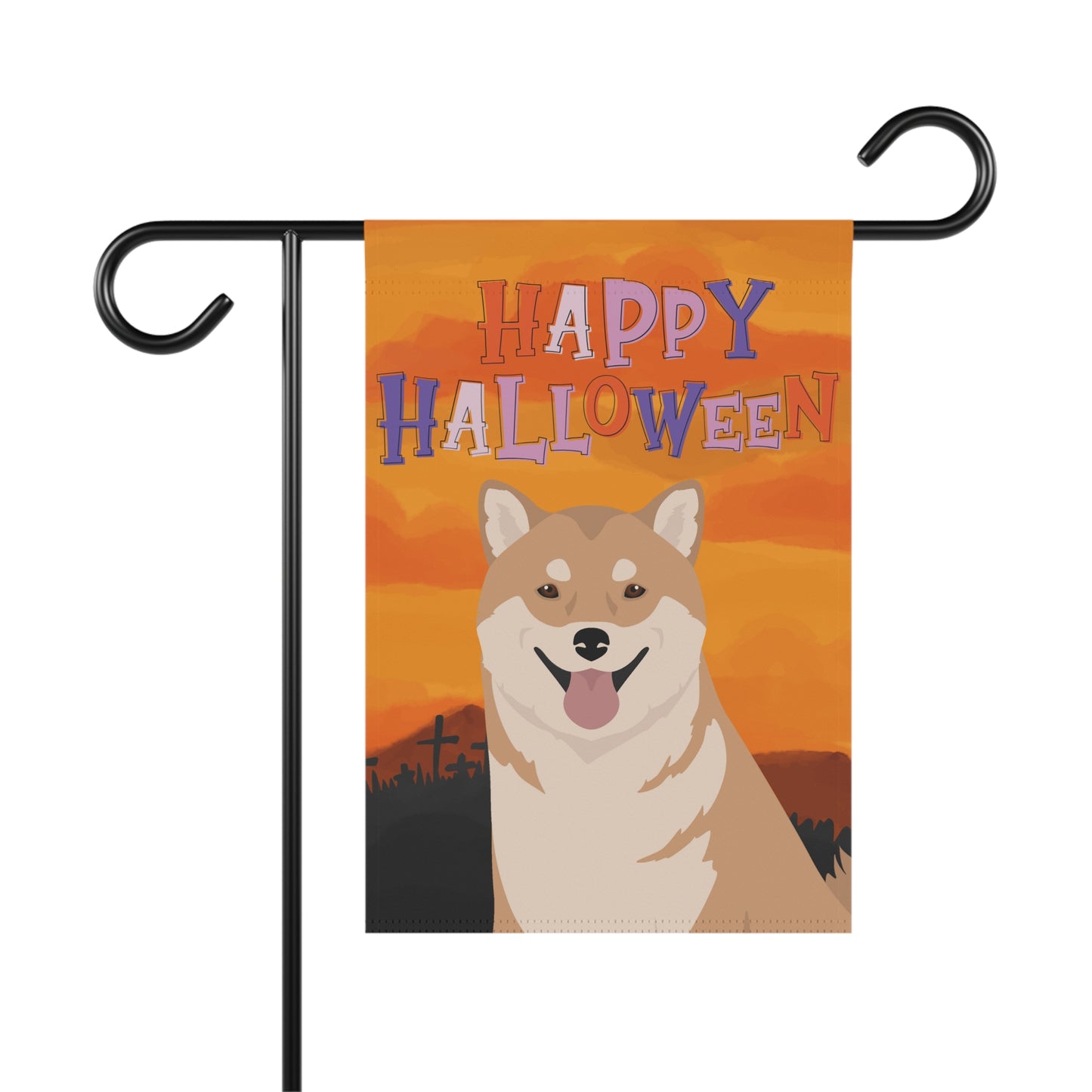 Shiba Inu Dog Halloween Garden Flag