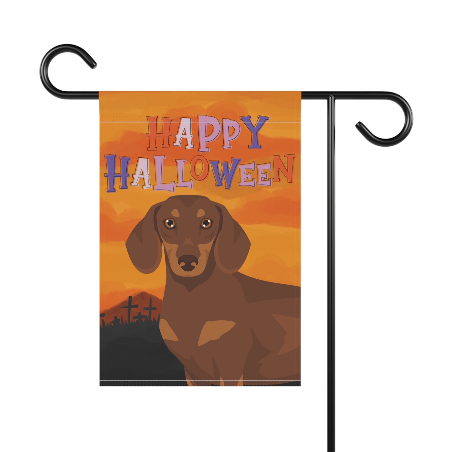 Dachshund Dog Halloween Garden Flag