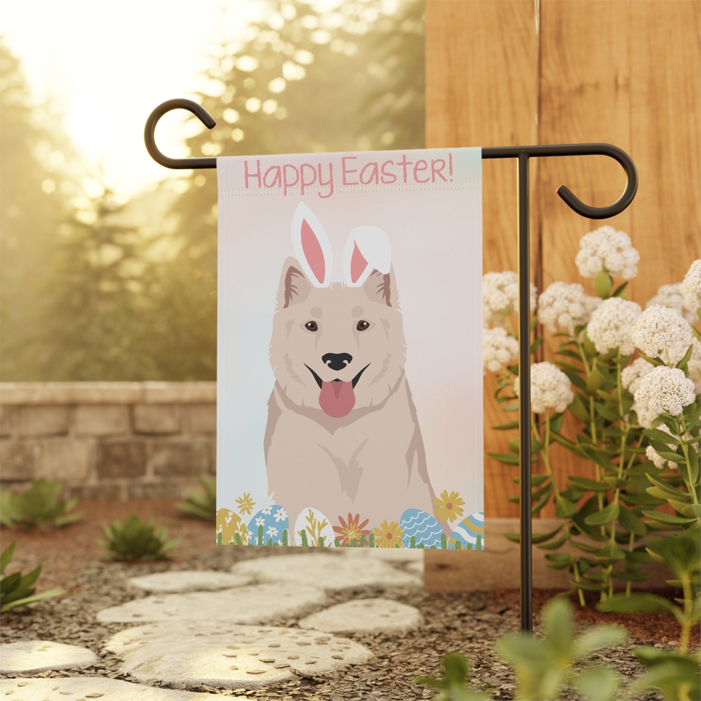 Kintamani Bali Dog Happy Easter Garden Flag