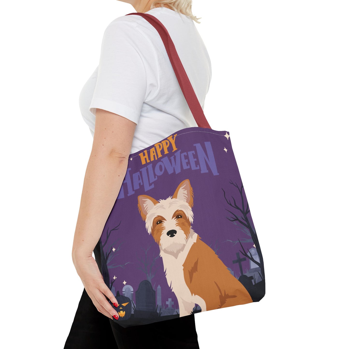 Portuguese Podengo Dog Happy Halloween Tote Bag 16x16