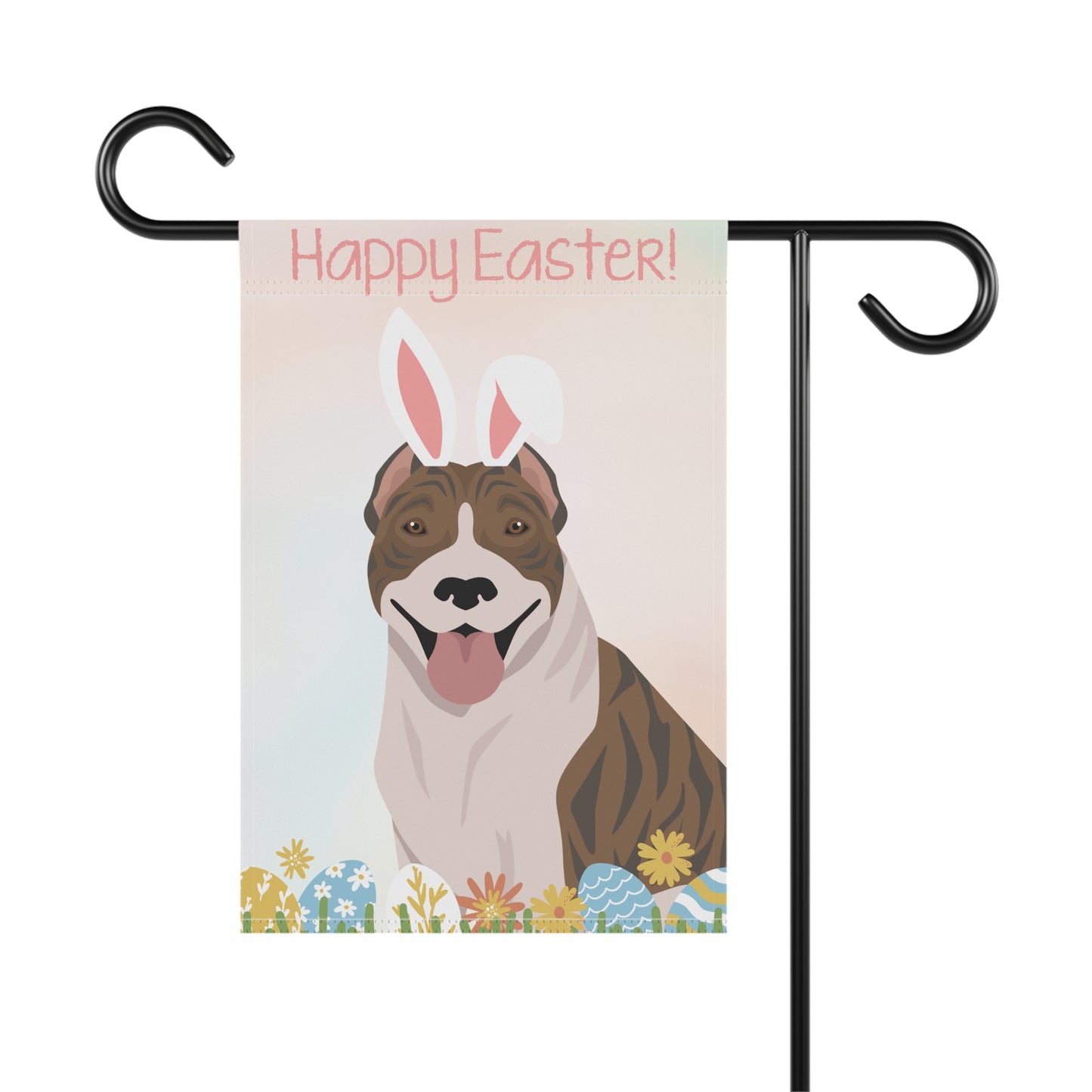 American Pitbull Terrier Dog Happy Easter Garden Flag