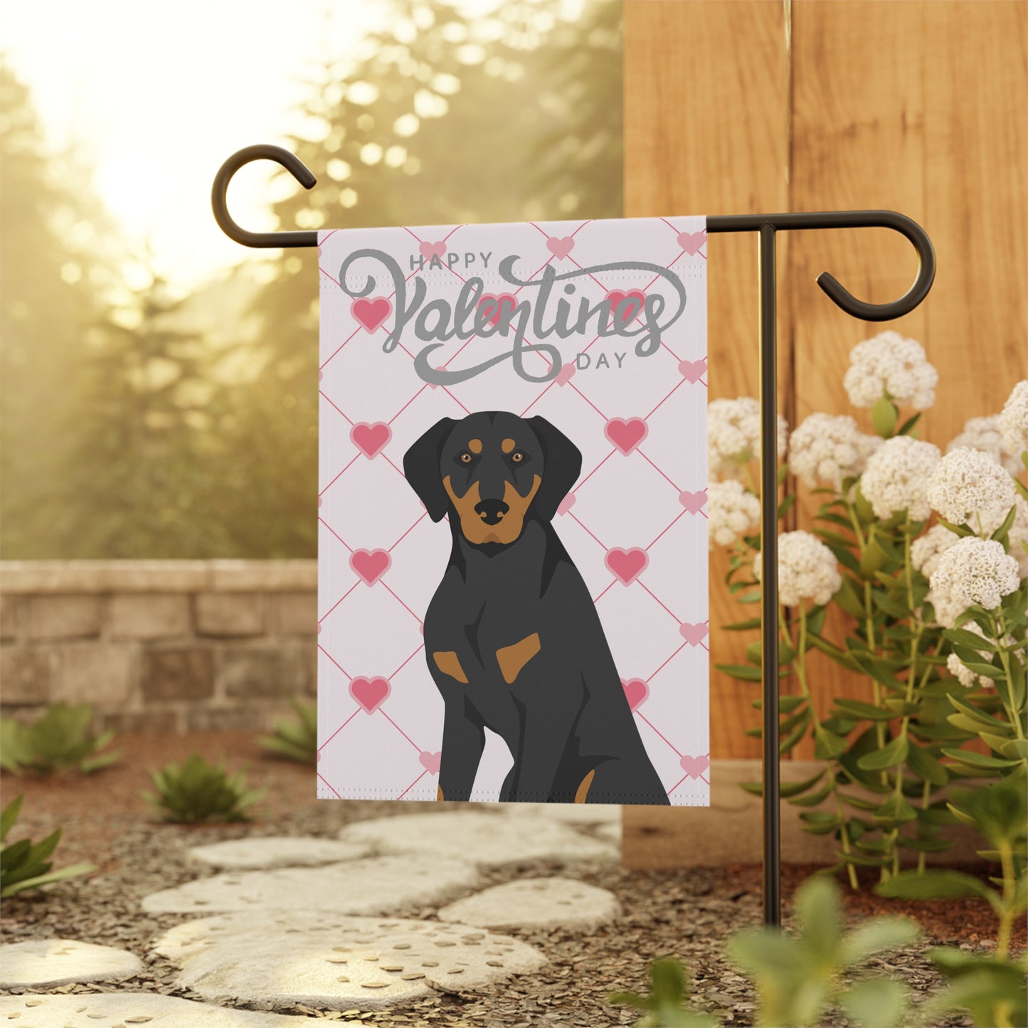 Transylvanian Hound Dog Valentines Day Garden Flag