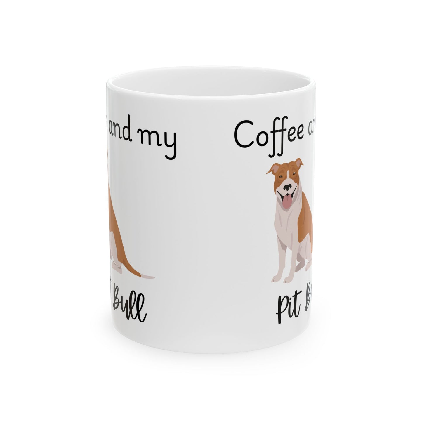 Coffee and My Pit Bull Ceramic Mug | Dog Lover Gift, Pet Owner Cup, Cute Mug for Dog Moms, Funny Mug for Coffee Lovers