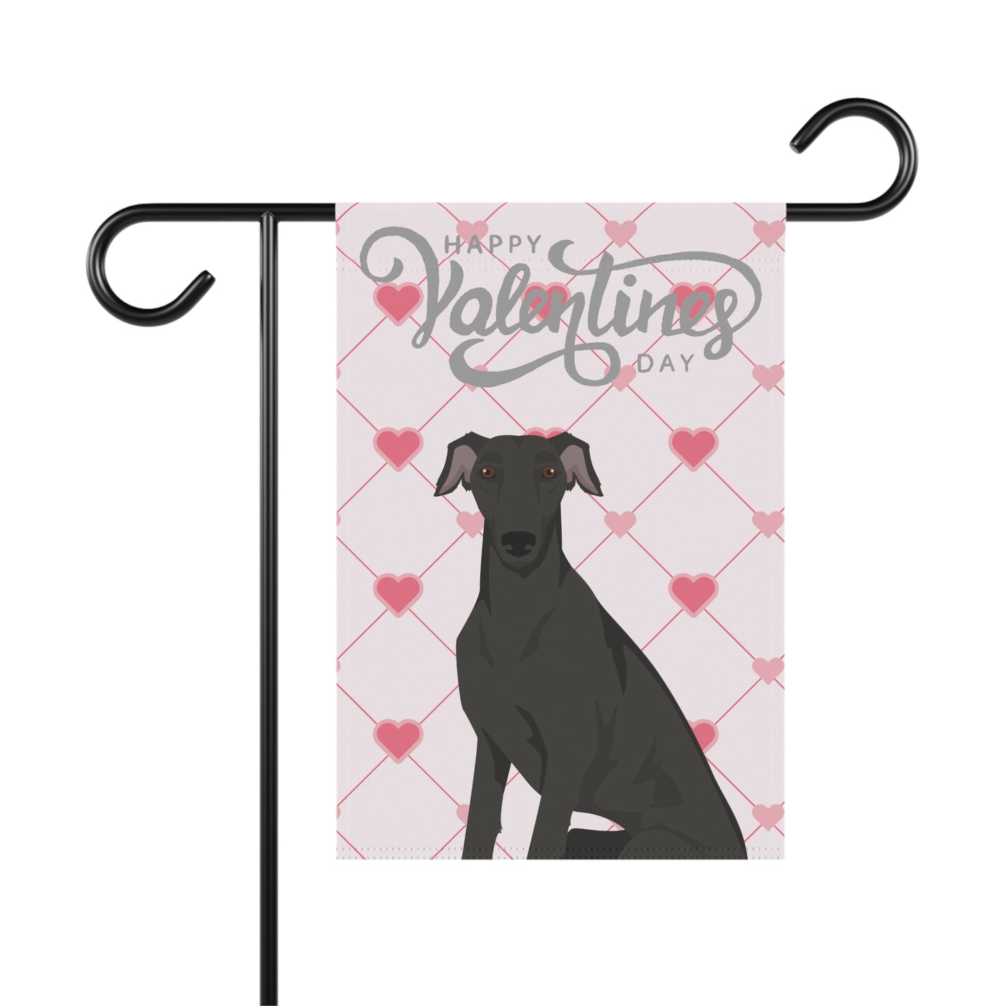Greyhound Dog Valentines Day Garden Flag