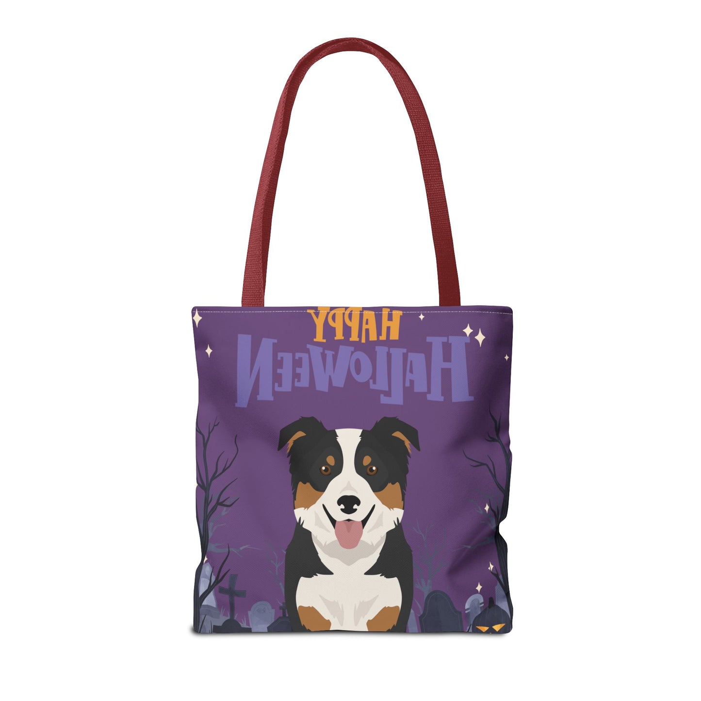 Border Collie Dog Happy Halloween Tote Bag 16x16