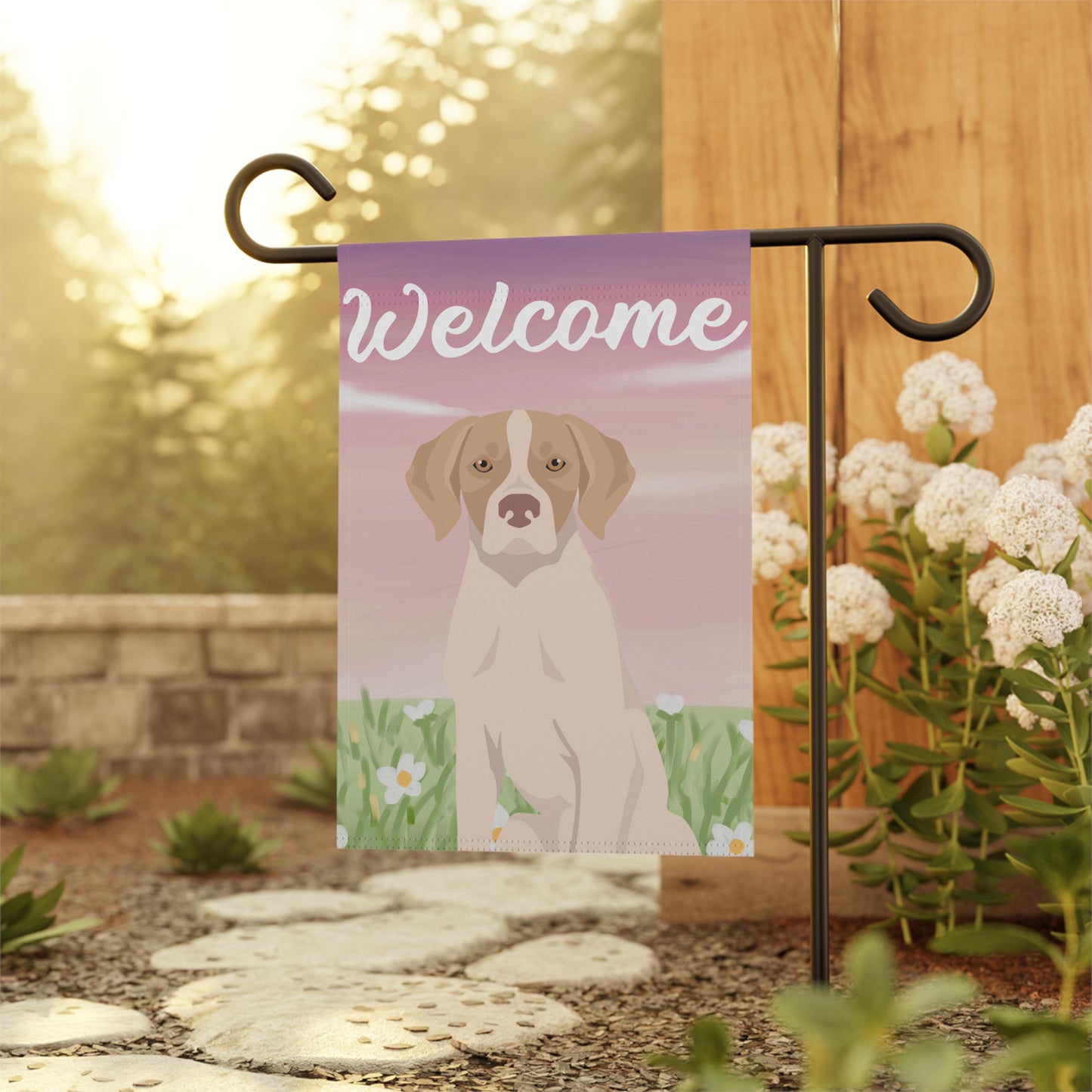 Pointer Dog Welcome Garden Flag