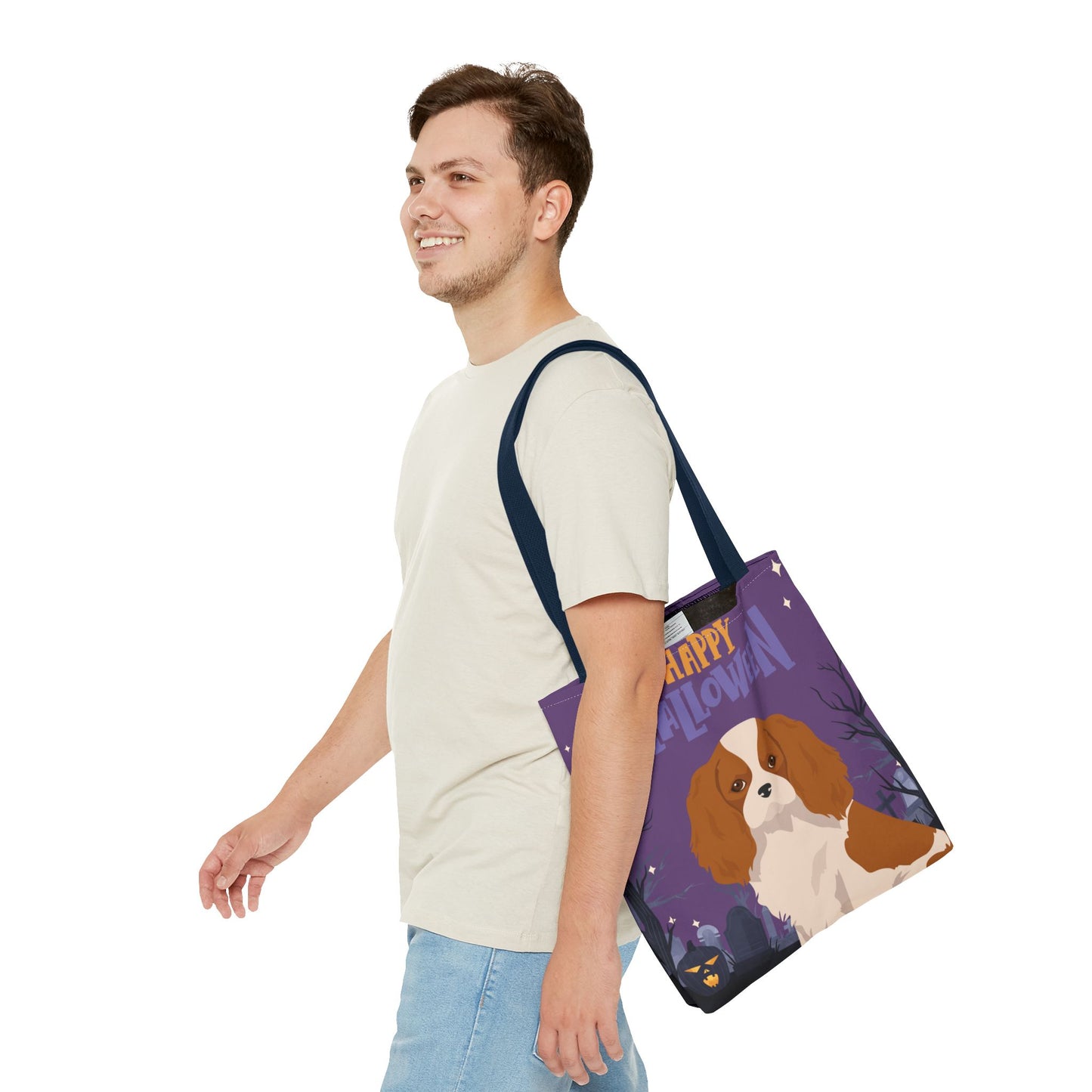 Cavalier King Charlre Spaniel Dog Happy Halloween Tote Bag 16x16