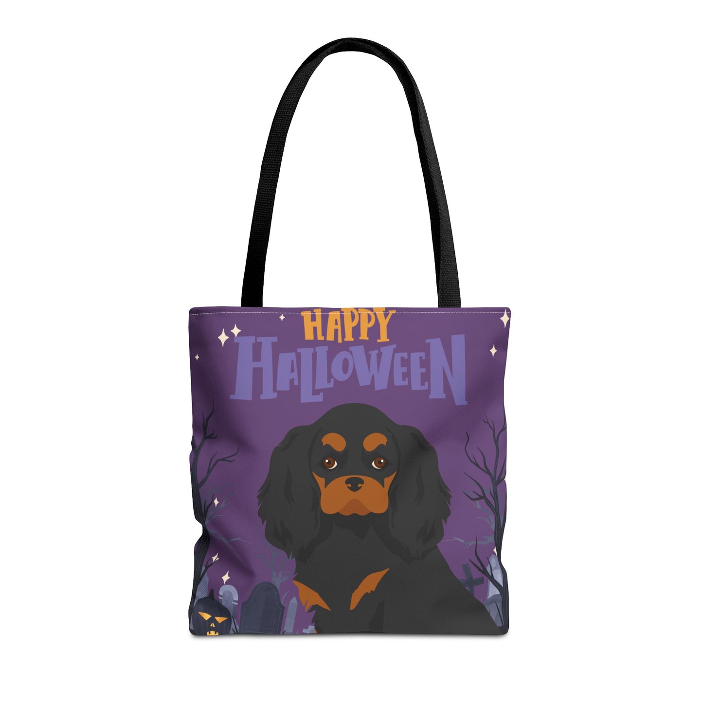 Cavalier King Charlre Spaniel Dog Happy Halloween Tote Bag 16x16
