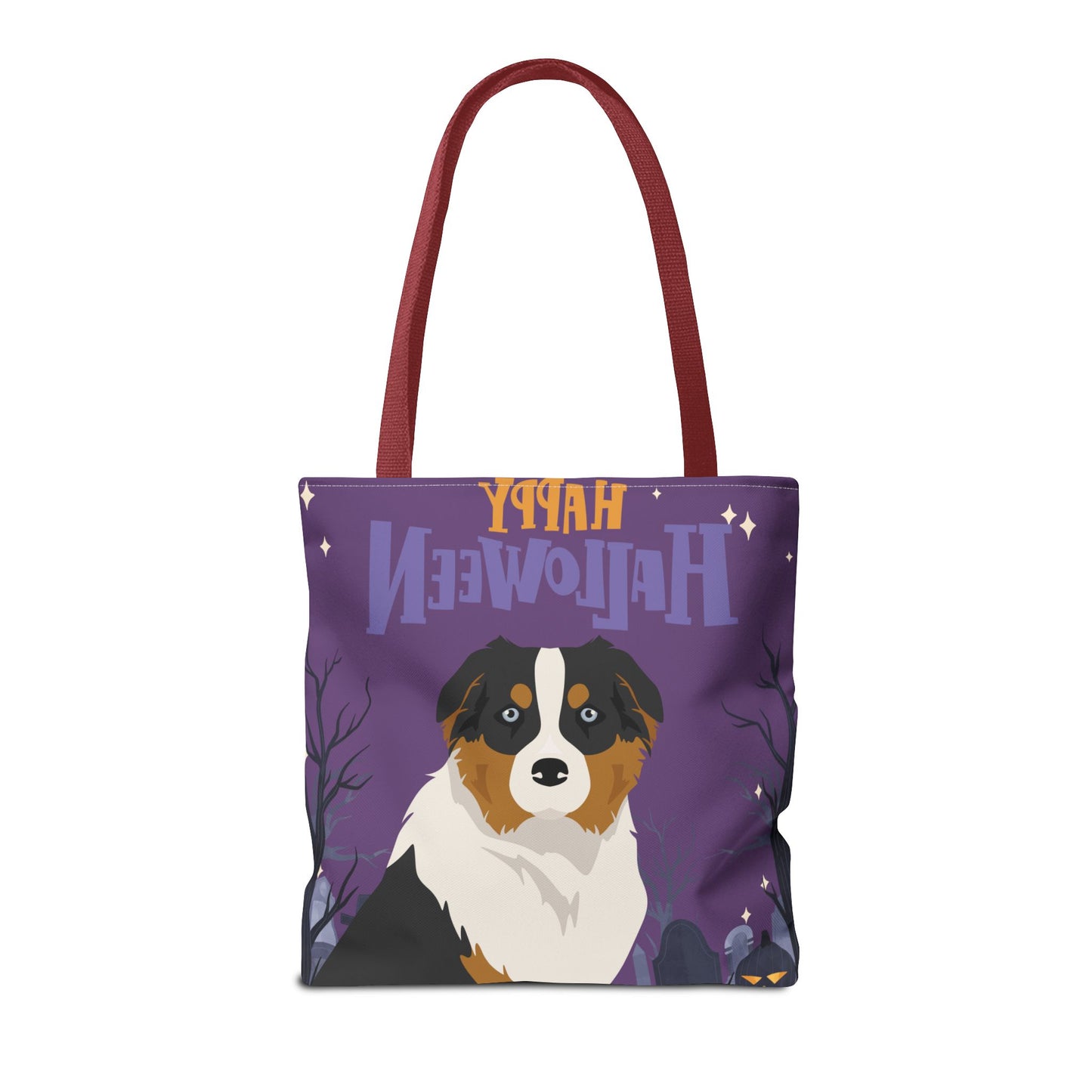 Australian Shepherd Dog Happy Halloween Tote Bag 16x16