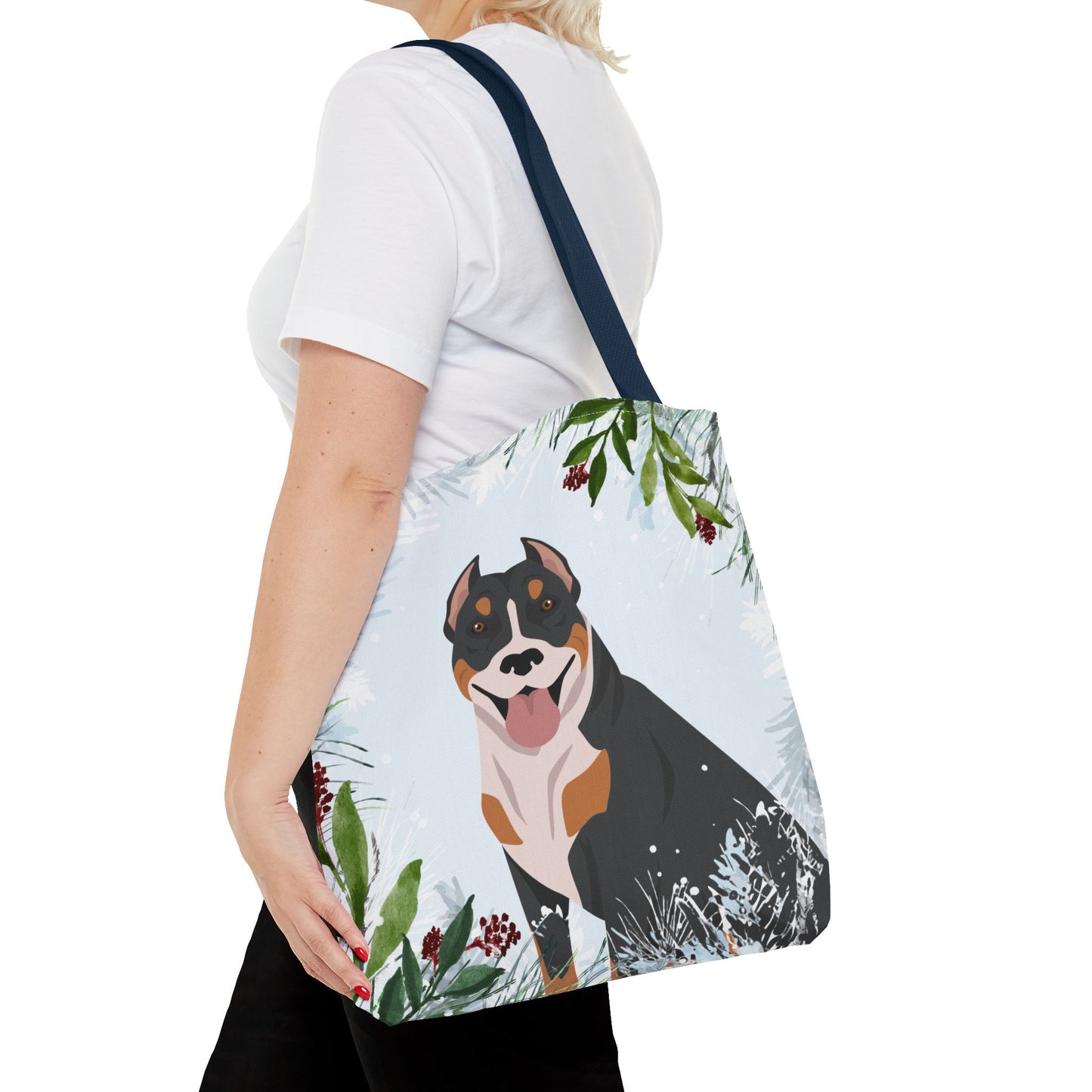 Pit Bull Dog Christmas Holiday Tote Bag 16x16